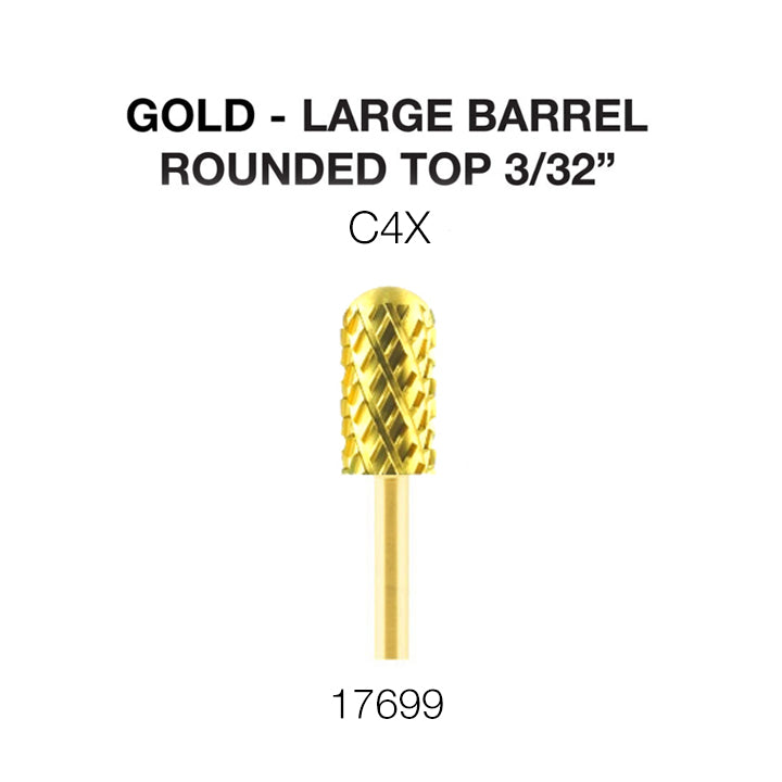 Cre8tion Carbide Large Barrel Round Top Bit - Gold, C4X