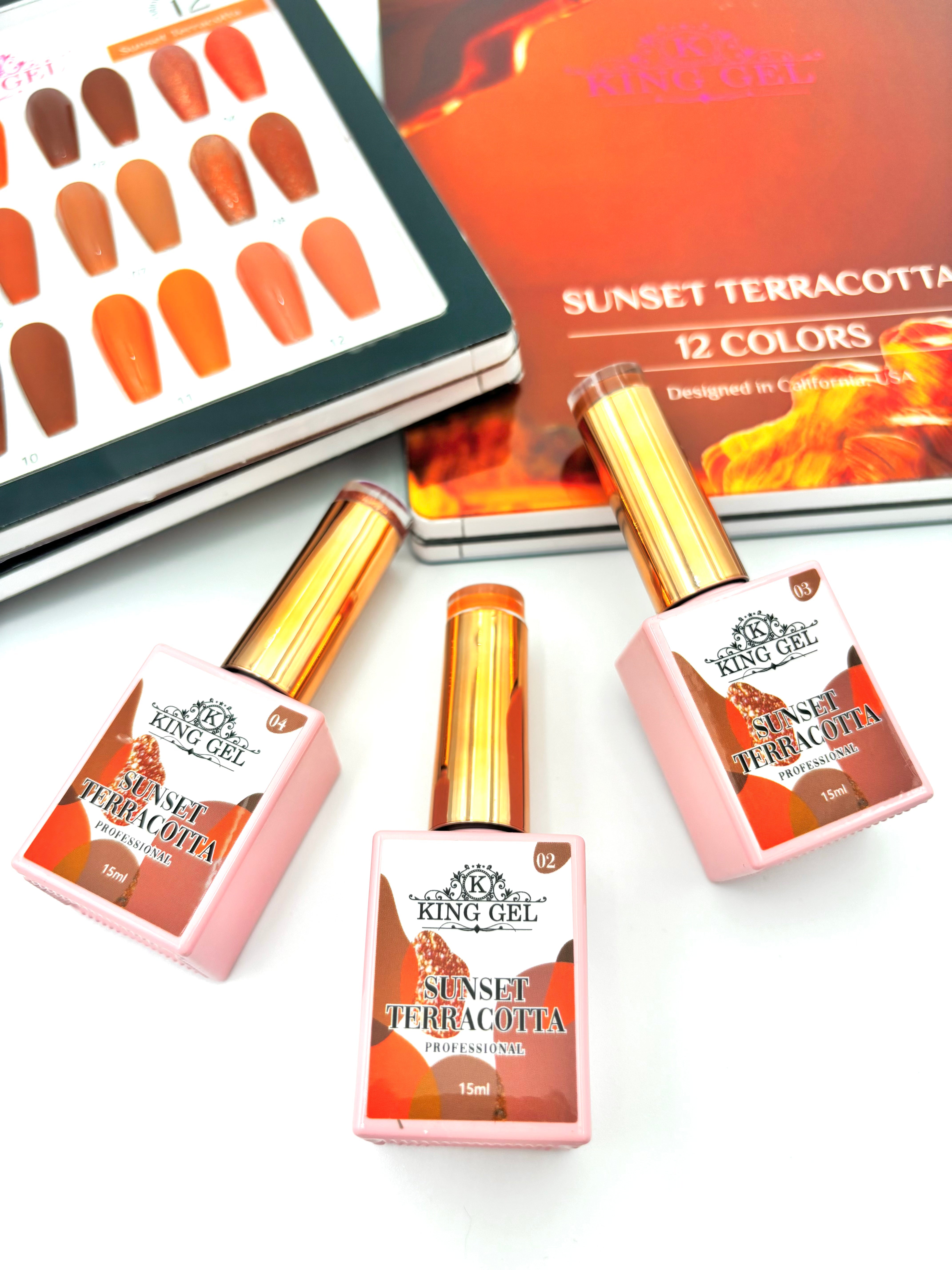 12 Colors Sunset Terracotta Collection - KingGel Brand