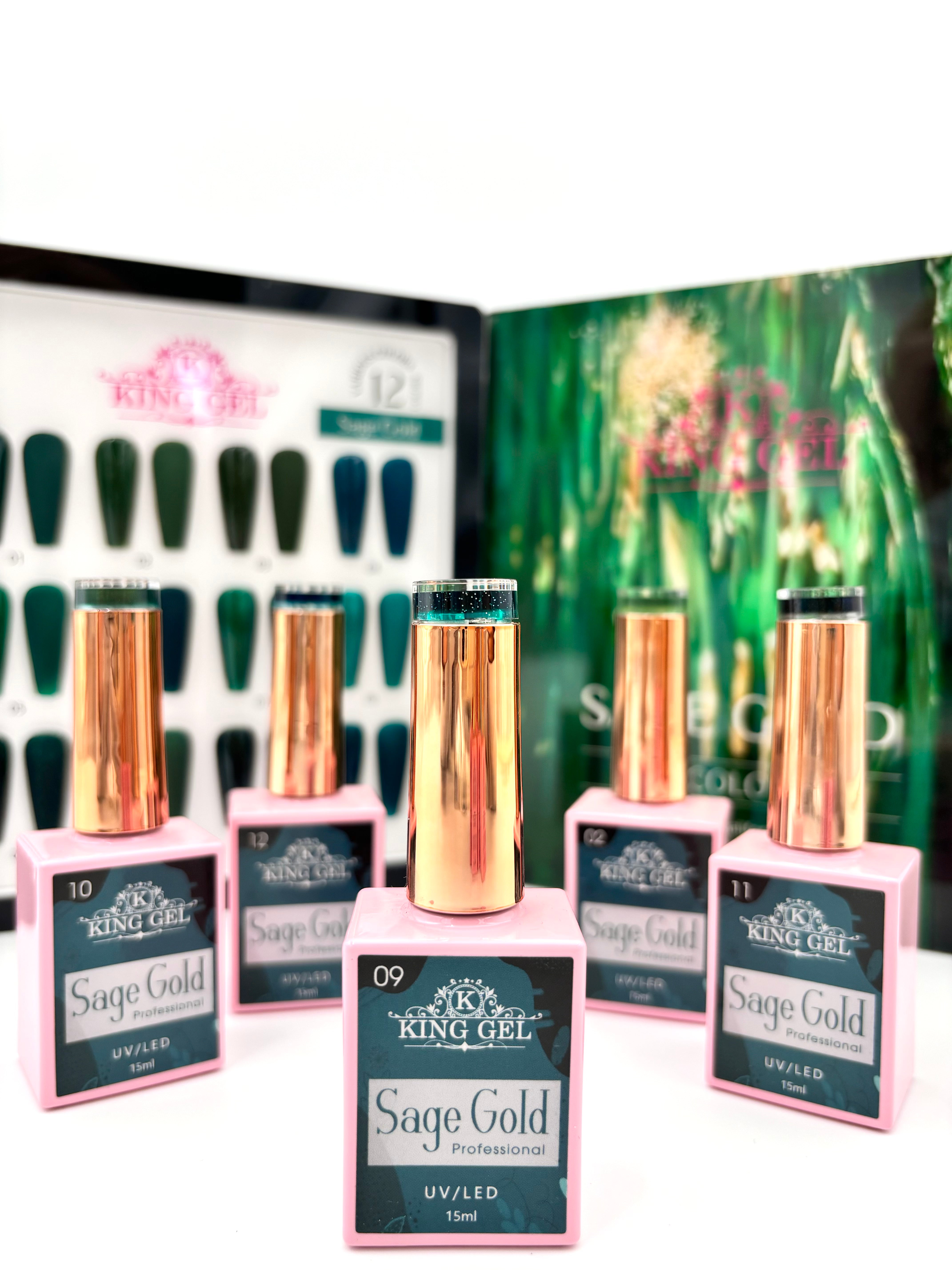 12 Colors Sage Gold Collection - KingGel Brand