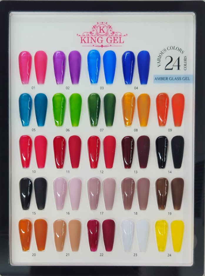 24 colors Amber Glass Gel Collection - KingGel Brand