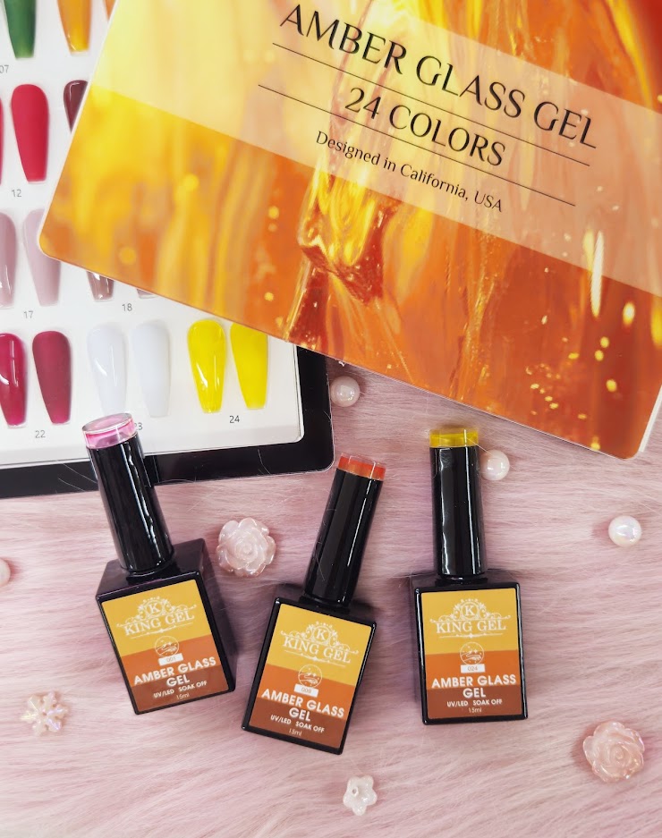 24 colors Amber Glass Gel Collection - KingGel Brand