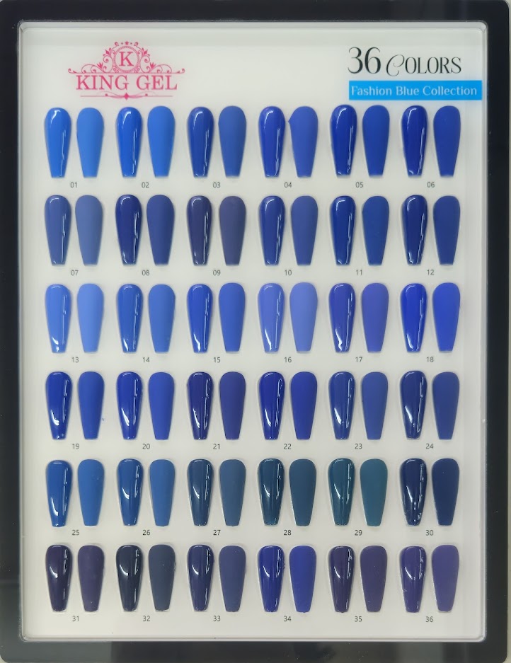 36 Colors Fashion Blue Gel Collection - KingGel Brand