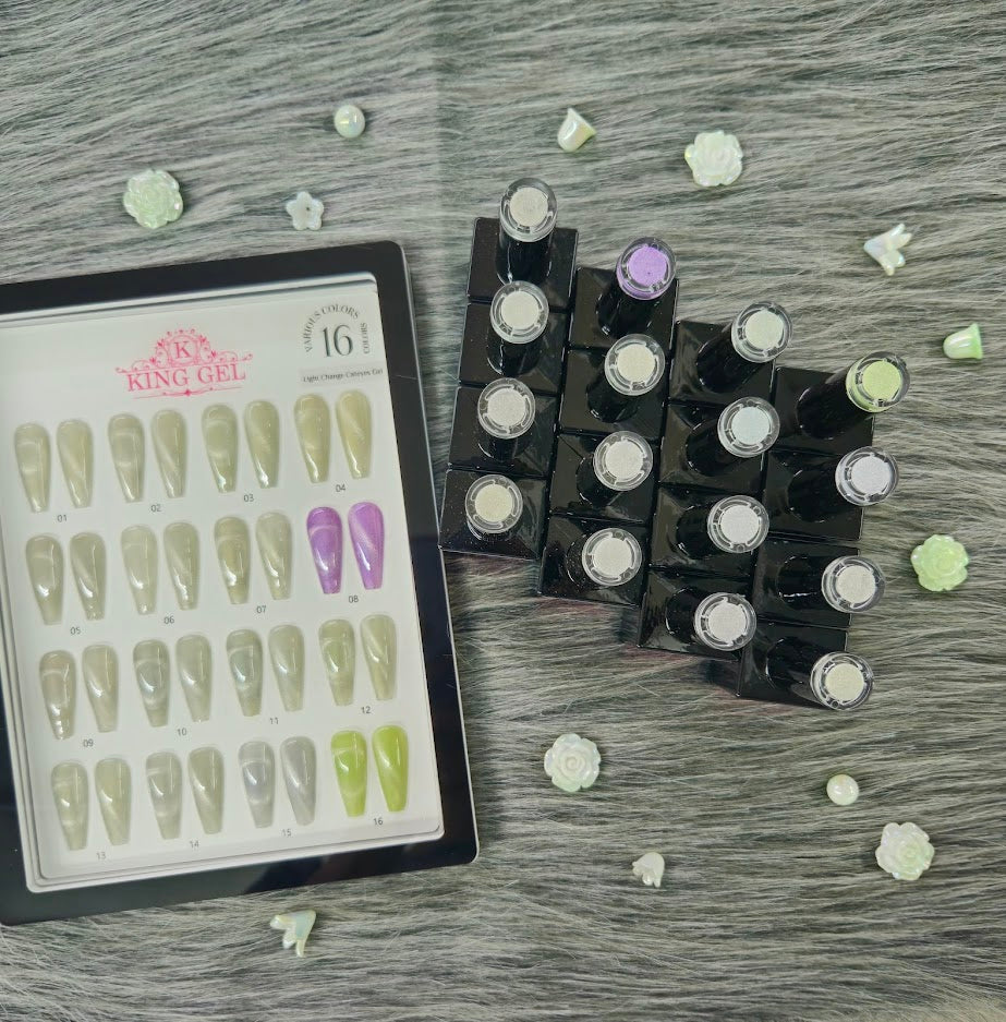 16 colors light changing cateyes Collection - KingGel Brand