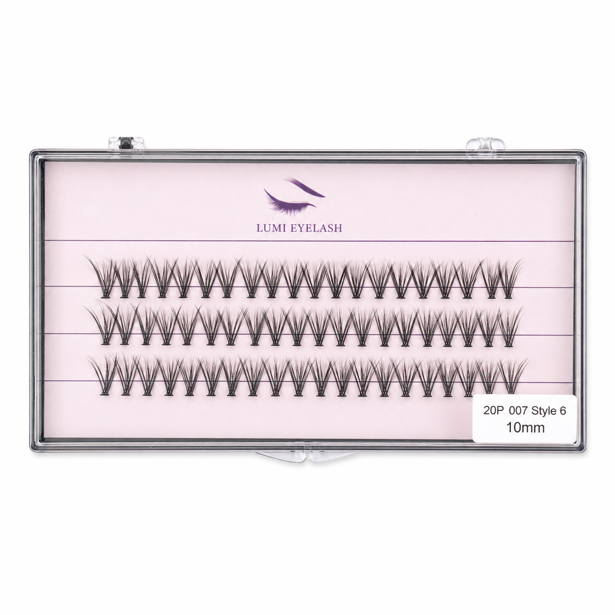 Lumi Eyelashes - 20P 007 (Style 6) - 10mm - horizontal logo-top product photo