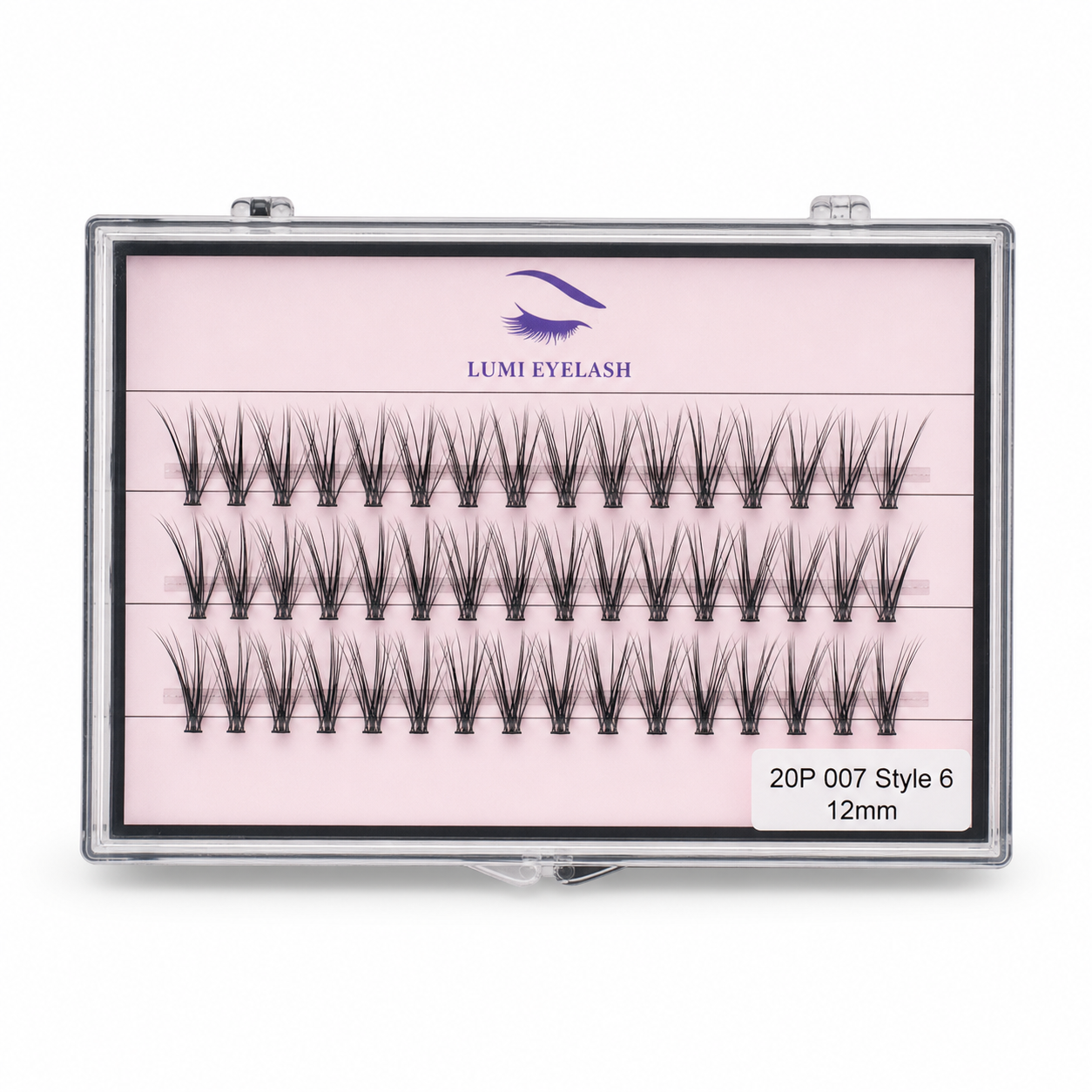 Lumi Eyelashes - 20P 007 (Style 6) - 12mm - horizontal logo-top product photo