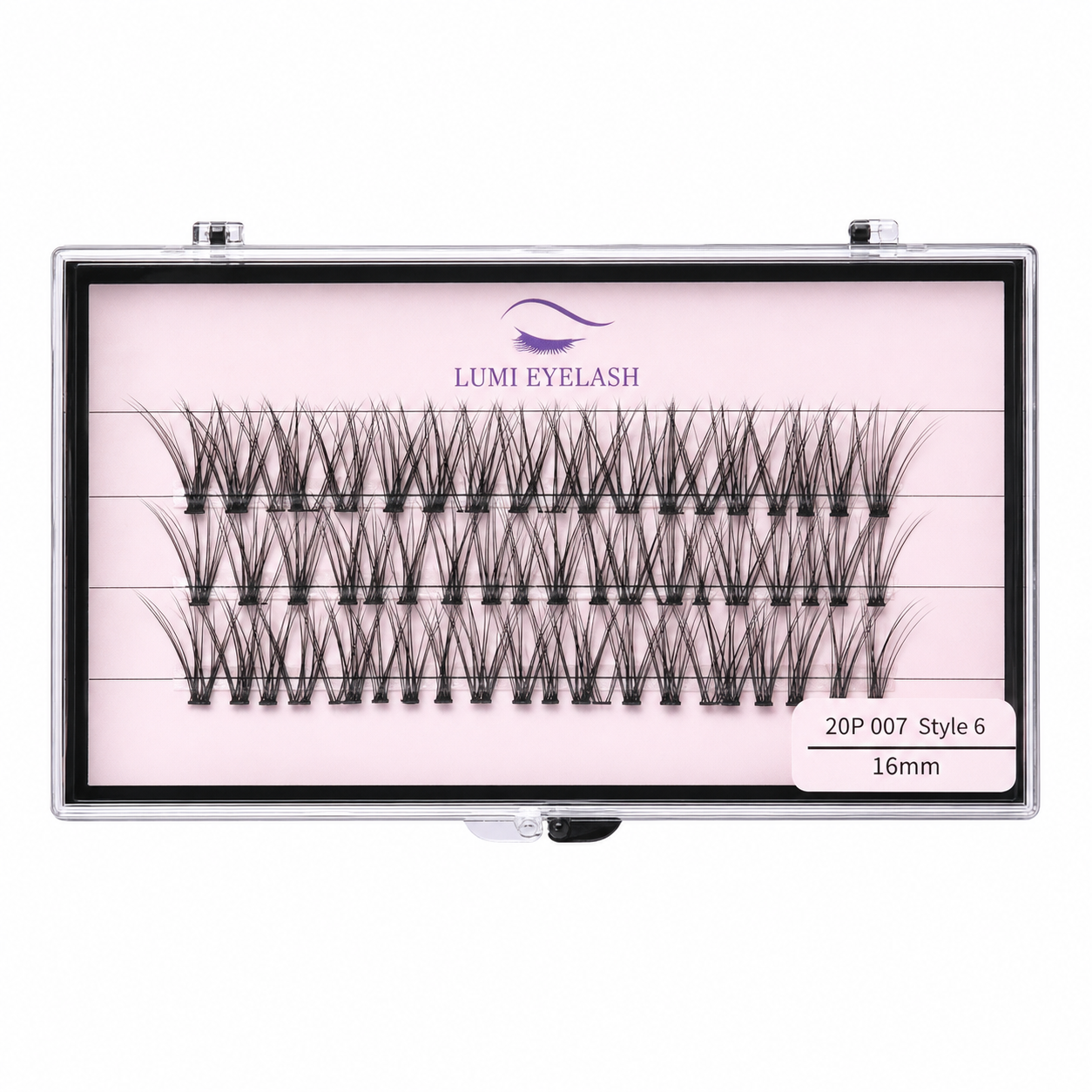 Lumi Eyelashes - 20P 007 (Style 6) - 16mm - horizontal logo-top product photo