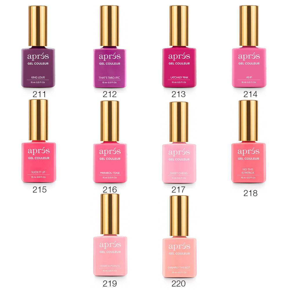 Apres - Gel Couleur (#211 - #220) - HEMA/TPO Free - Pack of 10 colors #211 - #220 at $14.50/pc