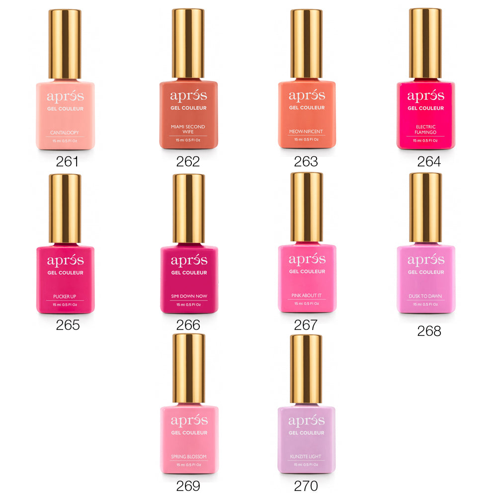 Apres - Gel Couleur (#261 - #270) - HEMA/TPO Free - Pack of 10 colors #261 - #270 at $14.50/pc