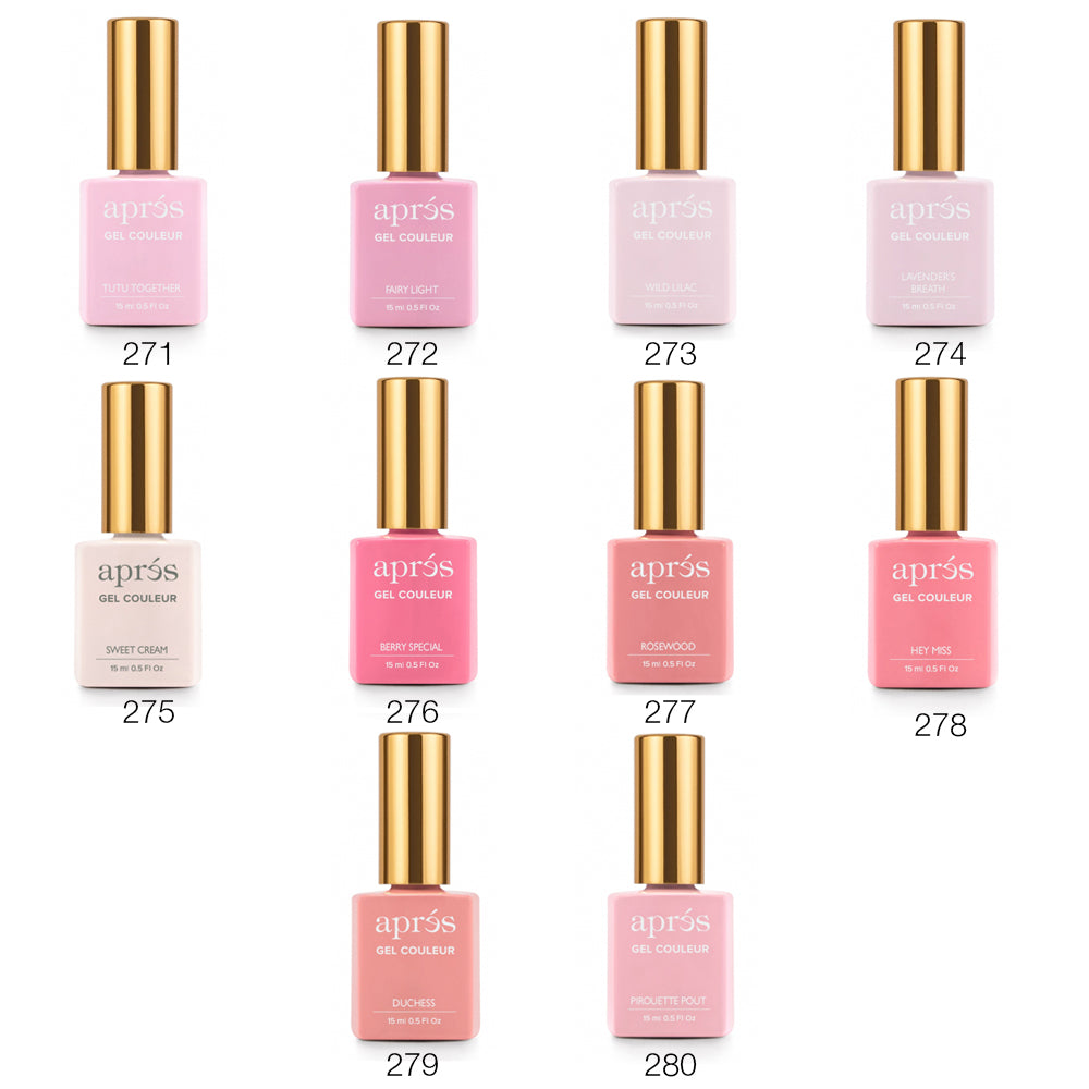 Apres - Gel Couleur (#271 - #280) - HEMA/TPO Free - Pack of 10 colors #271 - #280 at $14.50/pc