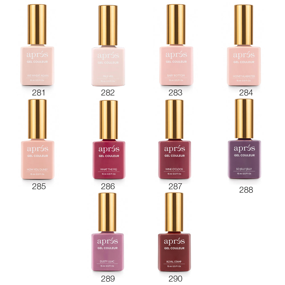 Apres - Gel Couleur (#281 - #290) - HEMA/TPO Free - Pack of 10 colors #281 - #290 at $14.50/pc