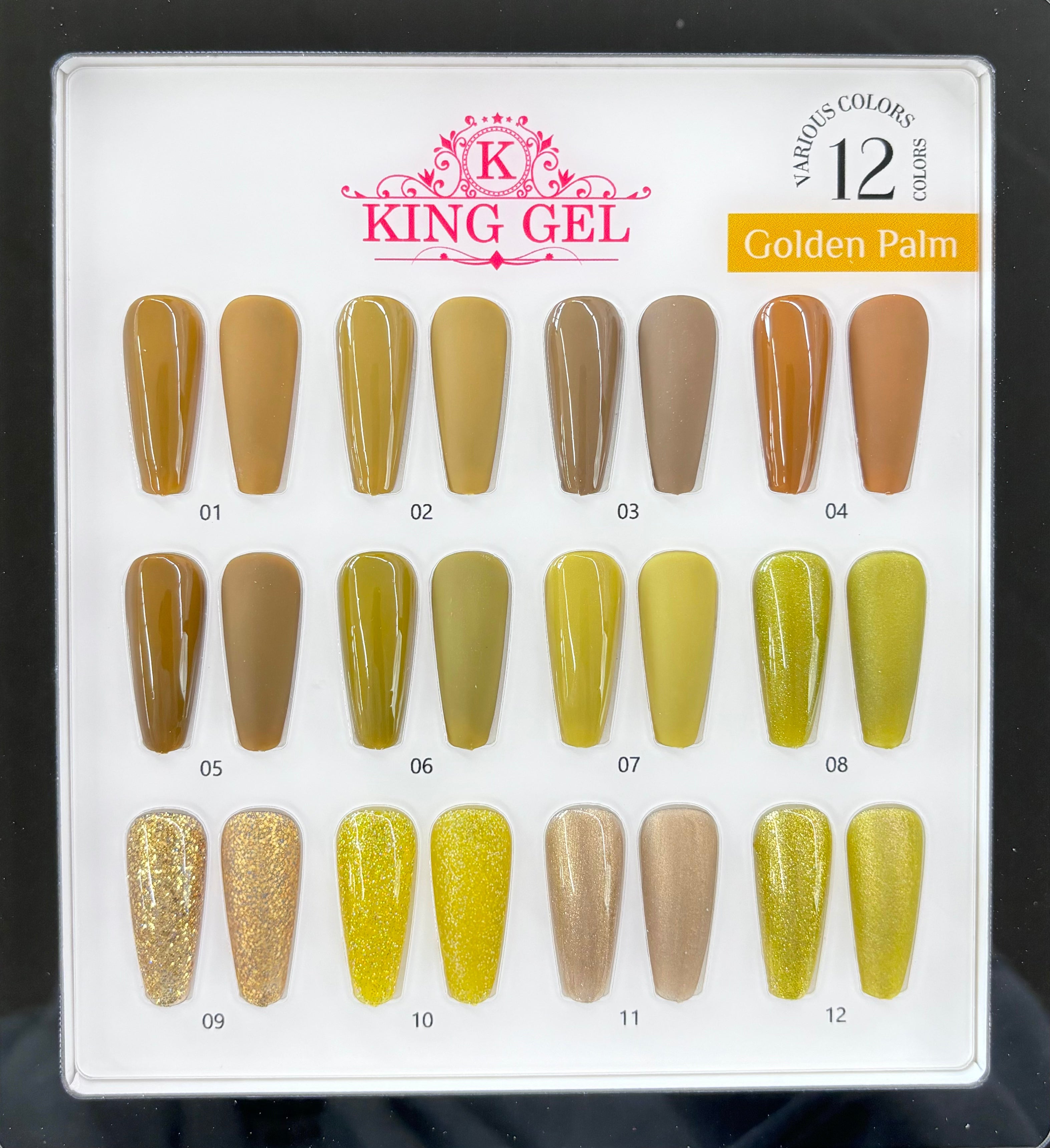 12 Colors Golden Palm Collection - KingGel Brand