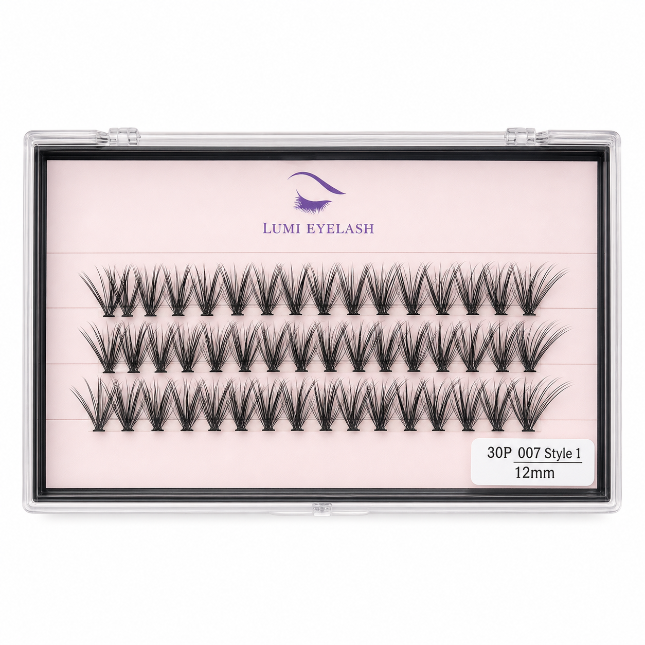 Lumi Eyelashes - 30P 007 (Style 1) - 12mm - horizontal logo-top product photo
