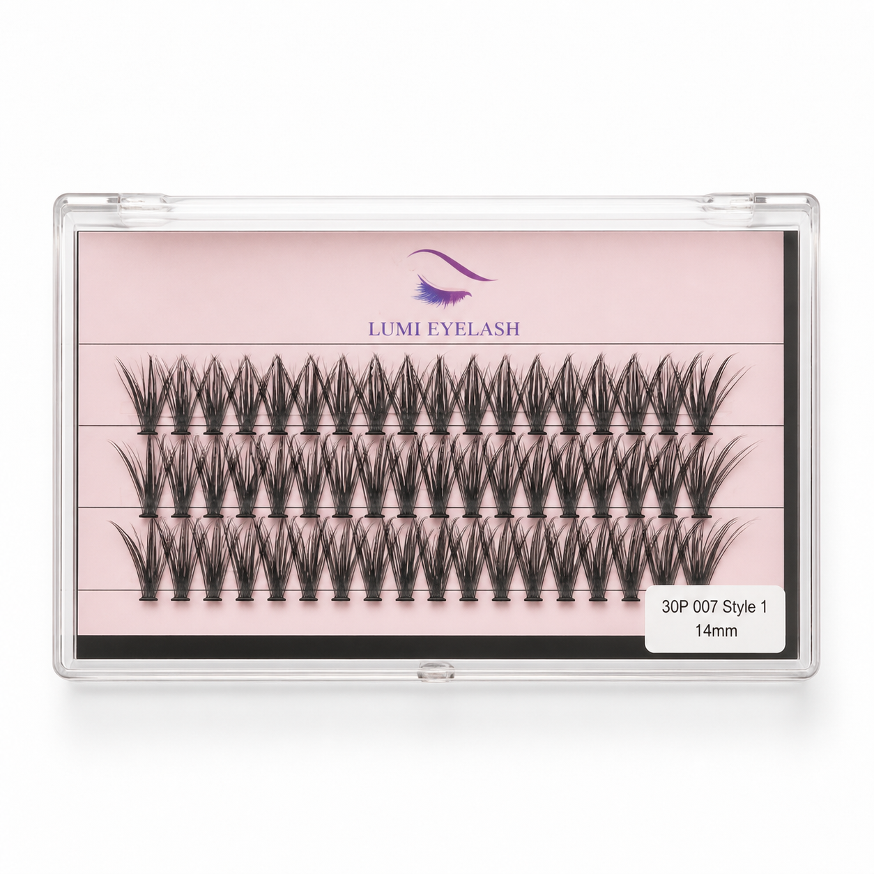Lumi Eyelashes - 30P 007 (Style 1) - 14mm - horizontal logo-top product photo