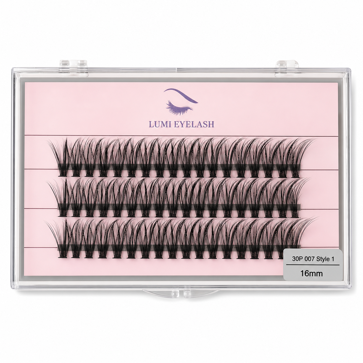 Lumi Eyelashes - 30P 007 (Style 1) - 16mm - horizontal logo-top product photo