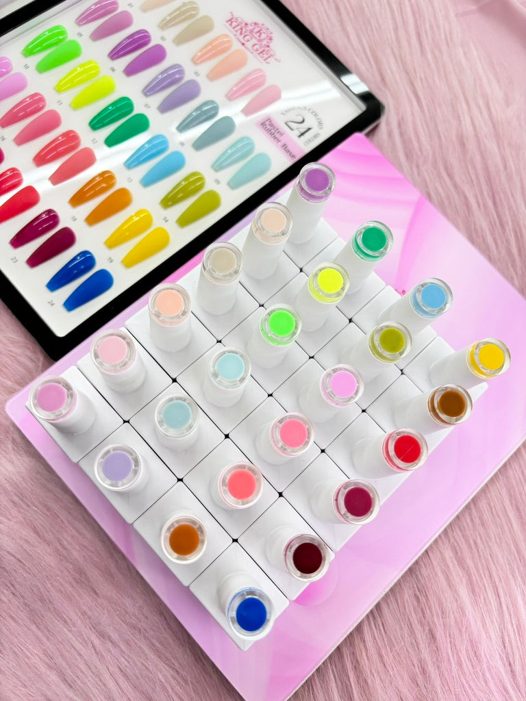 24 colors Pastel Rubber Base Collection - KingGel - Consistency similar to Builder Gel but not as thick