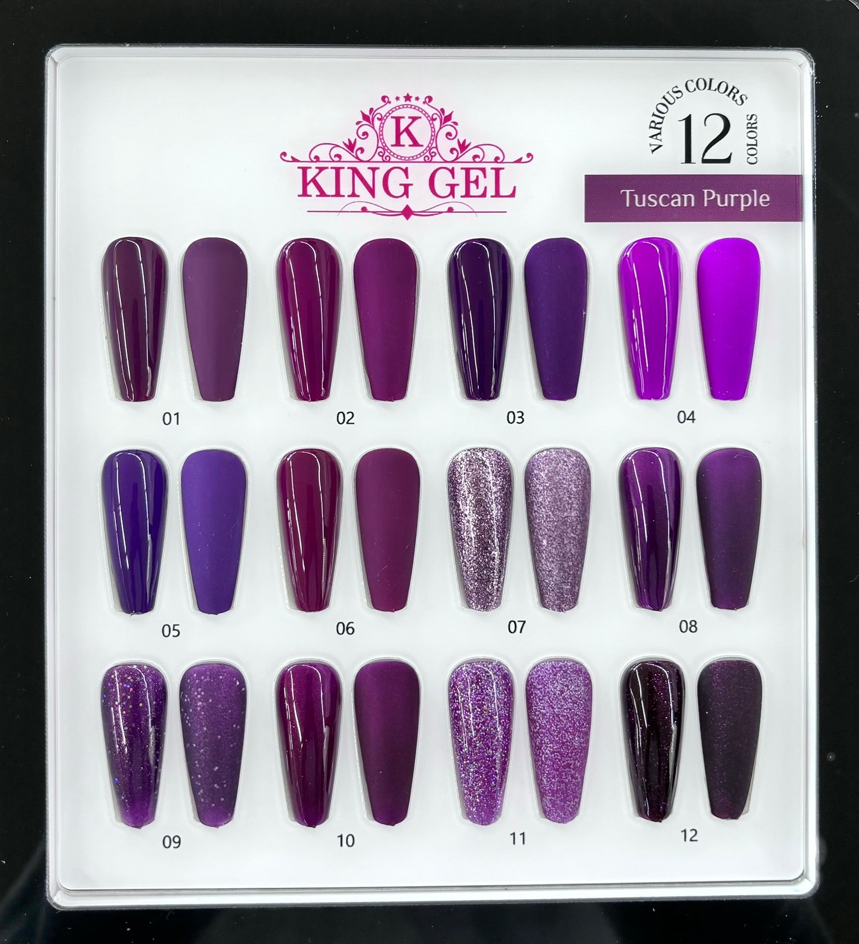 12 Colors Tuscan Purple Collection - KingGel Brand