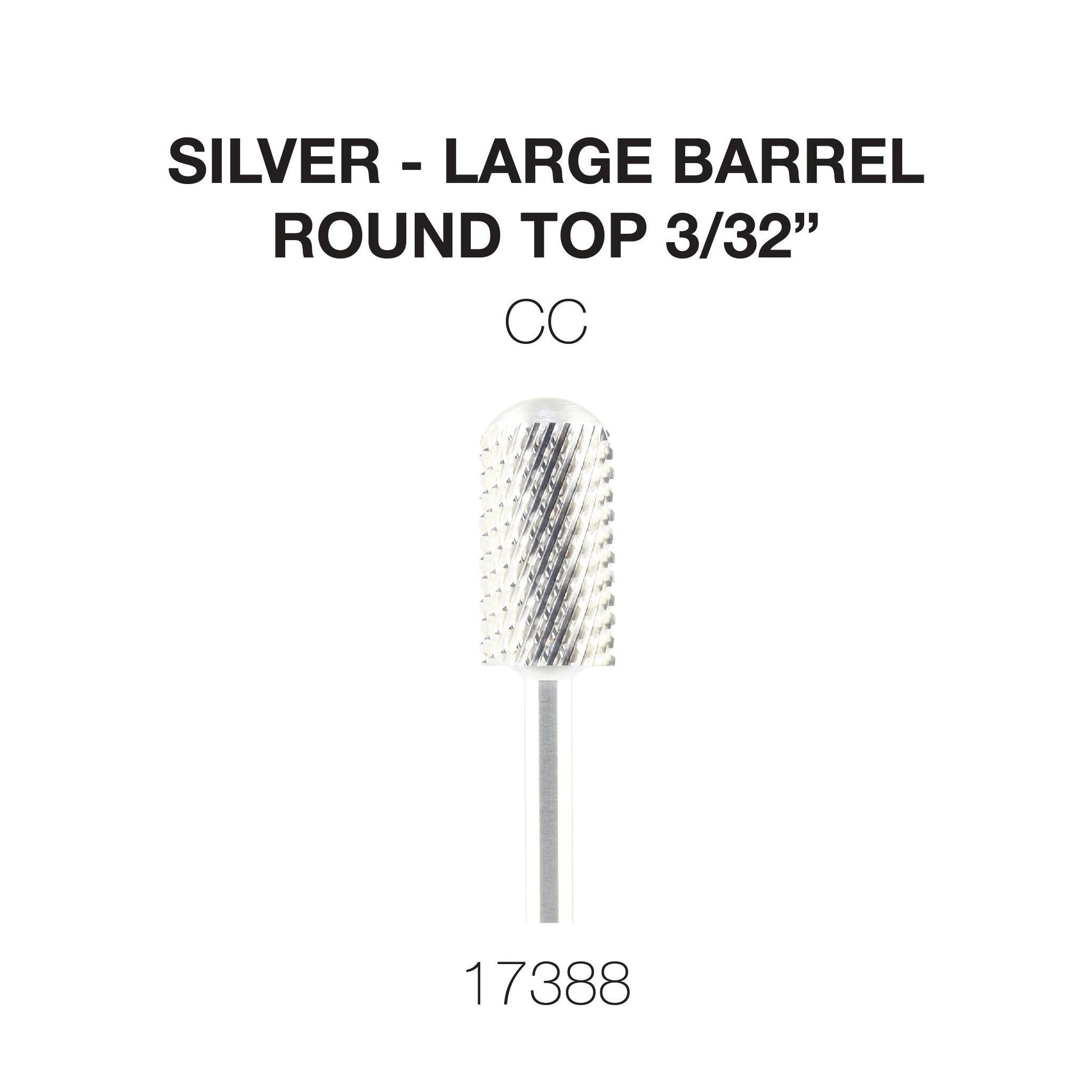 Cre8tion Carbide Large Barrel Round Top Bit - Silver, CC