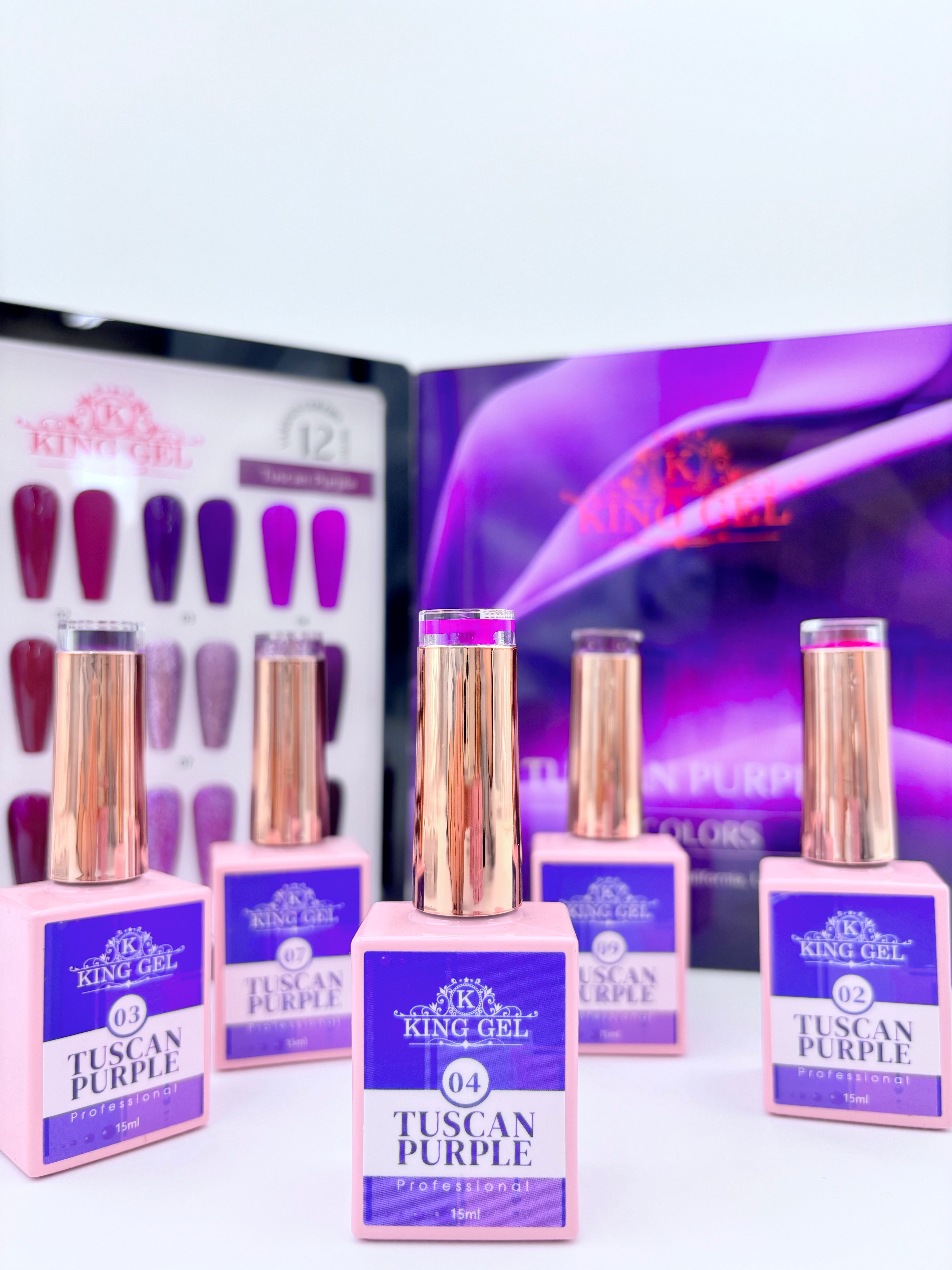 12 Colors Tuscan Purple Collection - KingGel Brand
