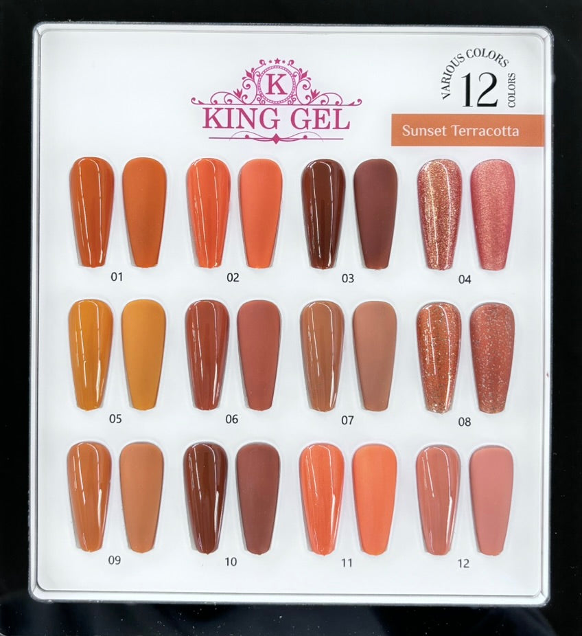 12 Colors Sunset Terracotta Collection - KingGel Brand