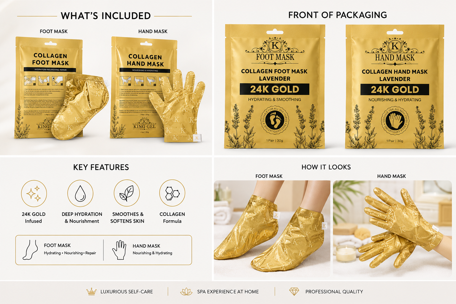 Collagen Socks / Collagen Gloves (Golden)