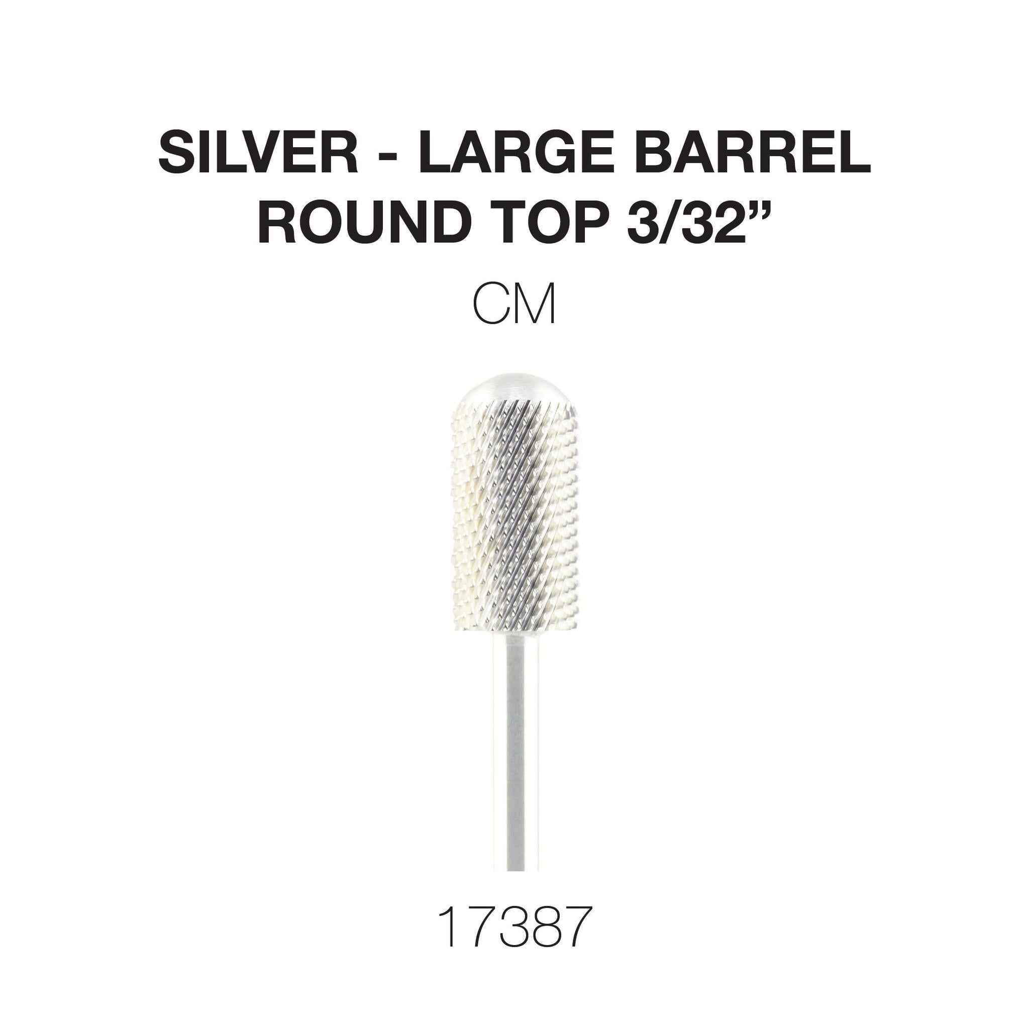 Cre8tion Carbide Large Barrel Round Top Bit - Silver, CM