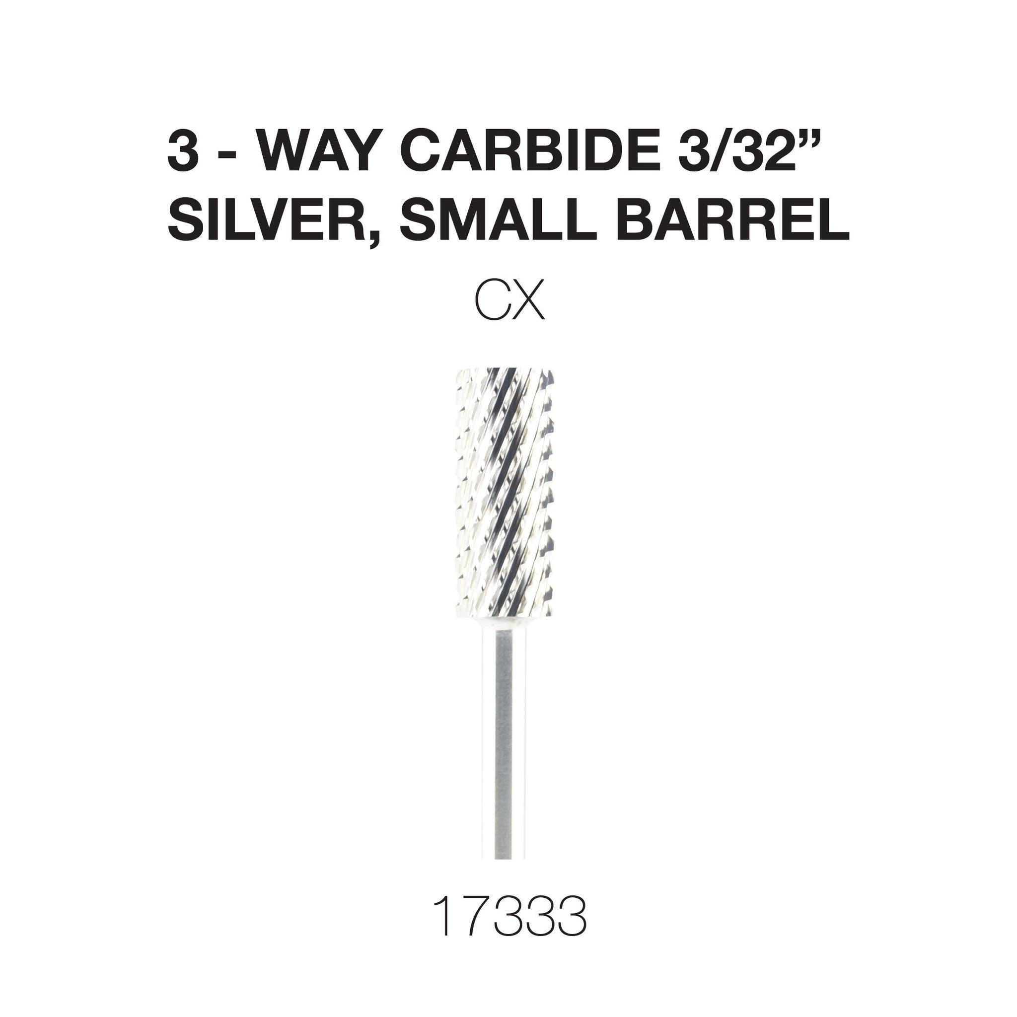 Cre8tion 3-Way Carbide Small Barrel Bit - Silver, CX