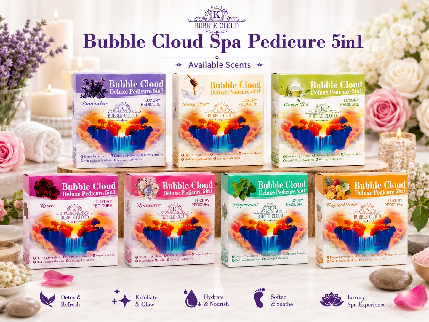 Bubble Cloud 5in1 Deluxe Pedicure Spa - 1 case (50pc)