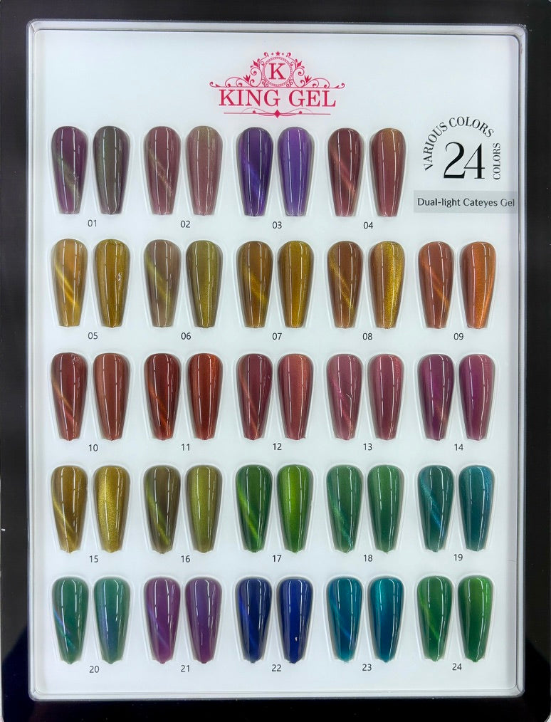 24 colors Dual Light Cateyes Collection - KingGel Brand