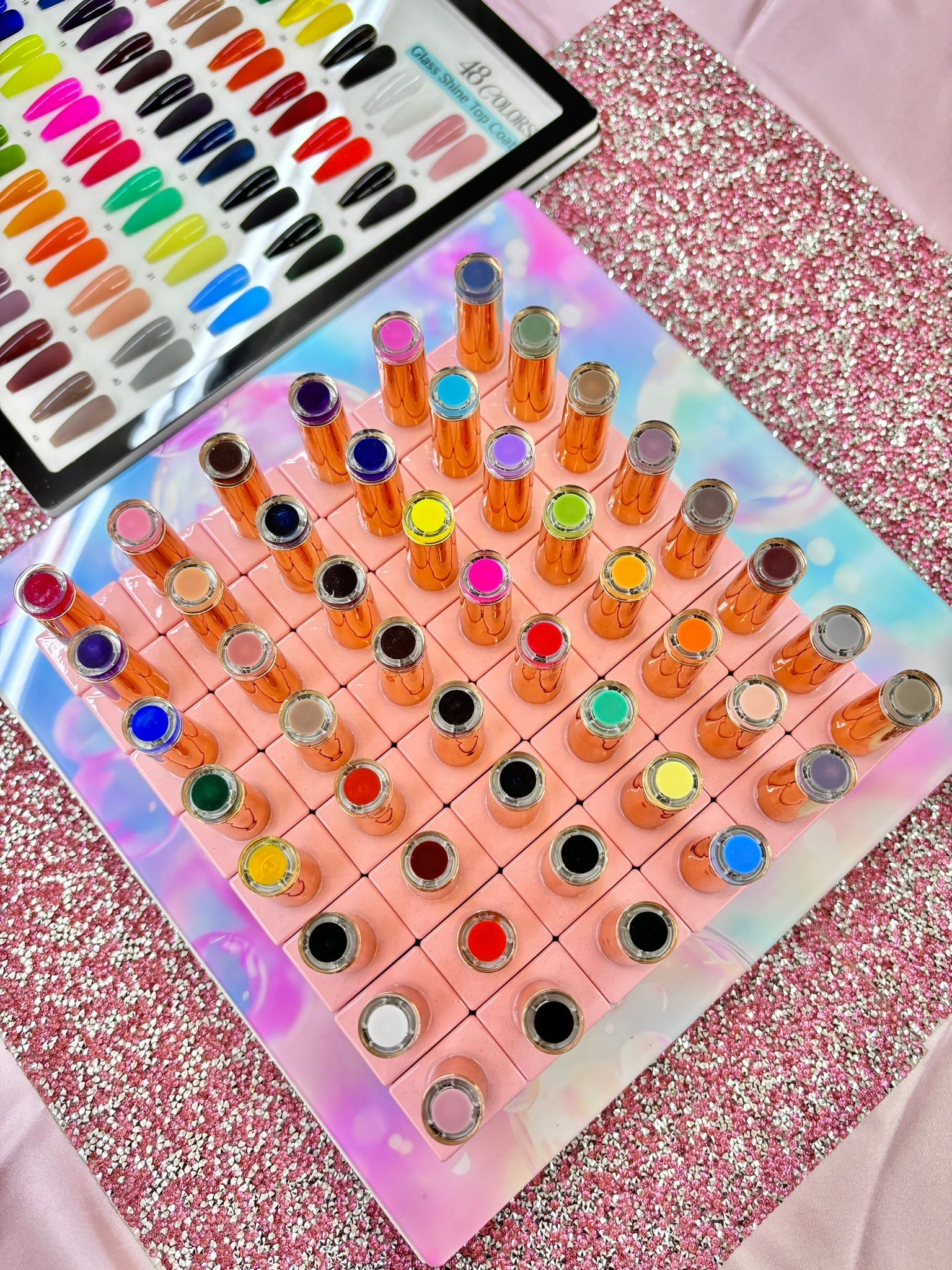 48 colors Glass Shine Top Coat Collection - KingGel