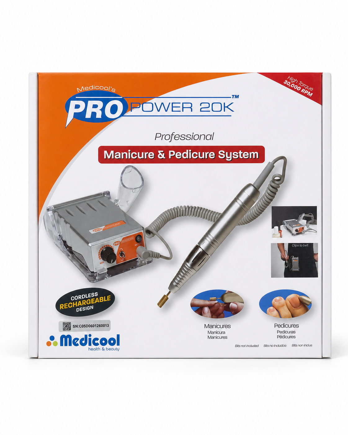 Medicool - Pro Power 35k Portable/ 20k Model Rechargeable File - Silver