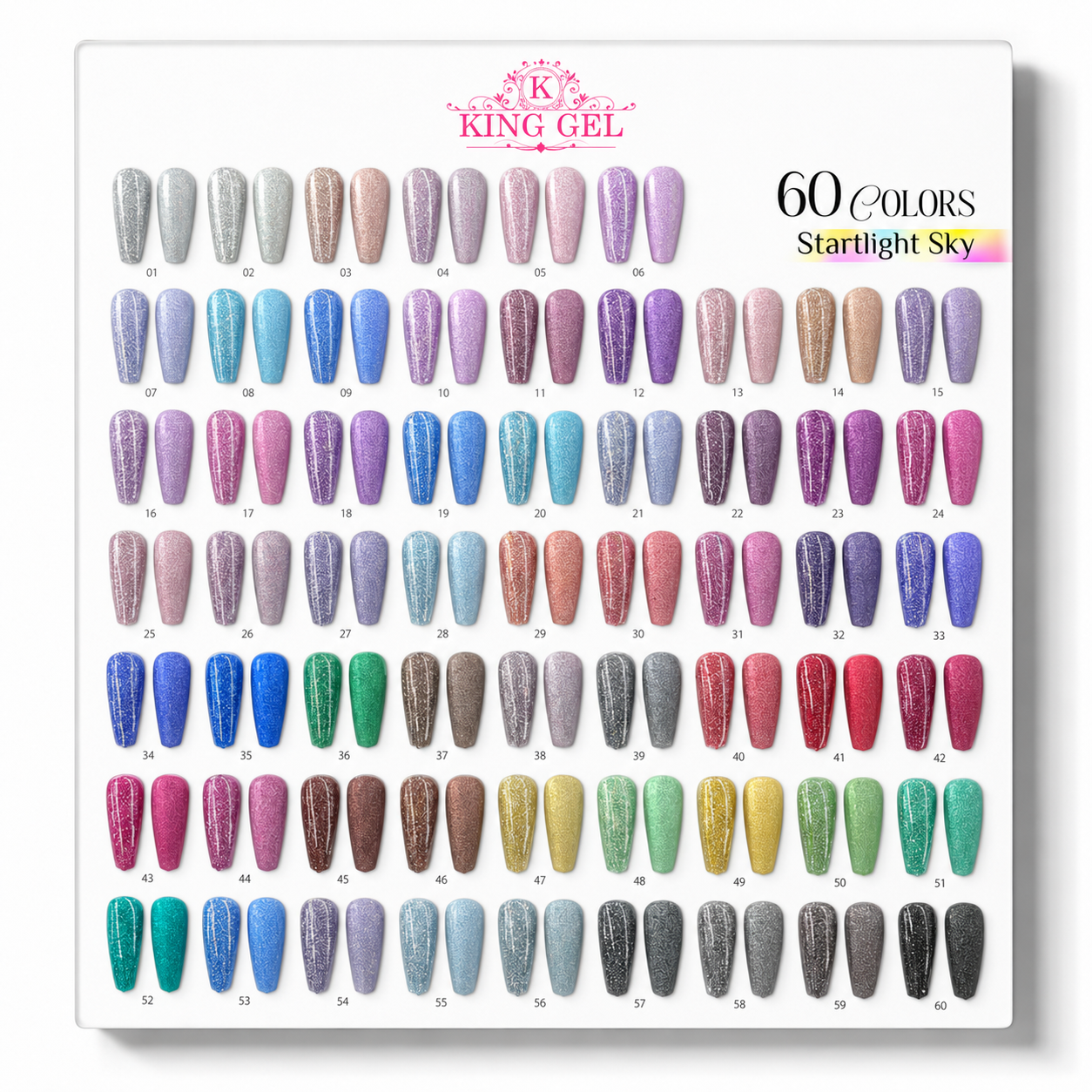 60 Gel Colors Starlight Sky gel Collection - KingGel Brand