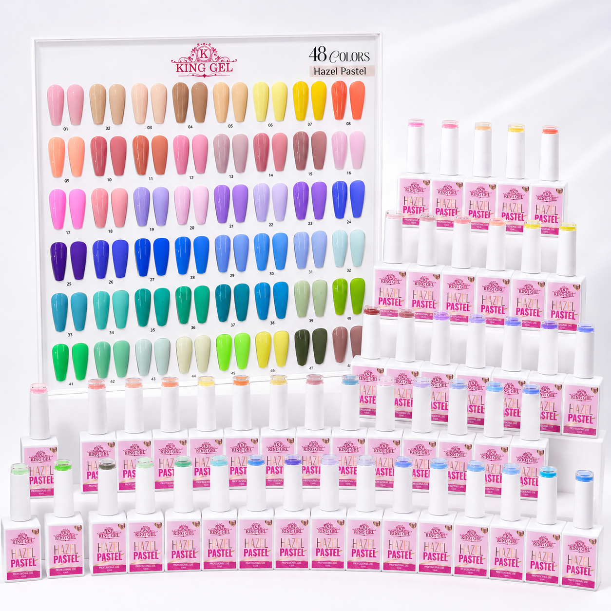 48 Gel Colors Hazel Pastel Collection - KingGel