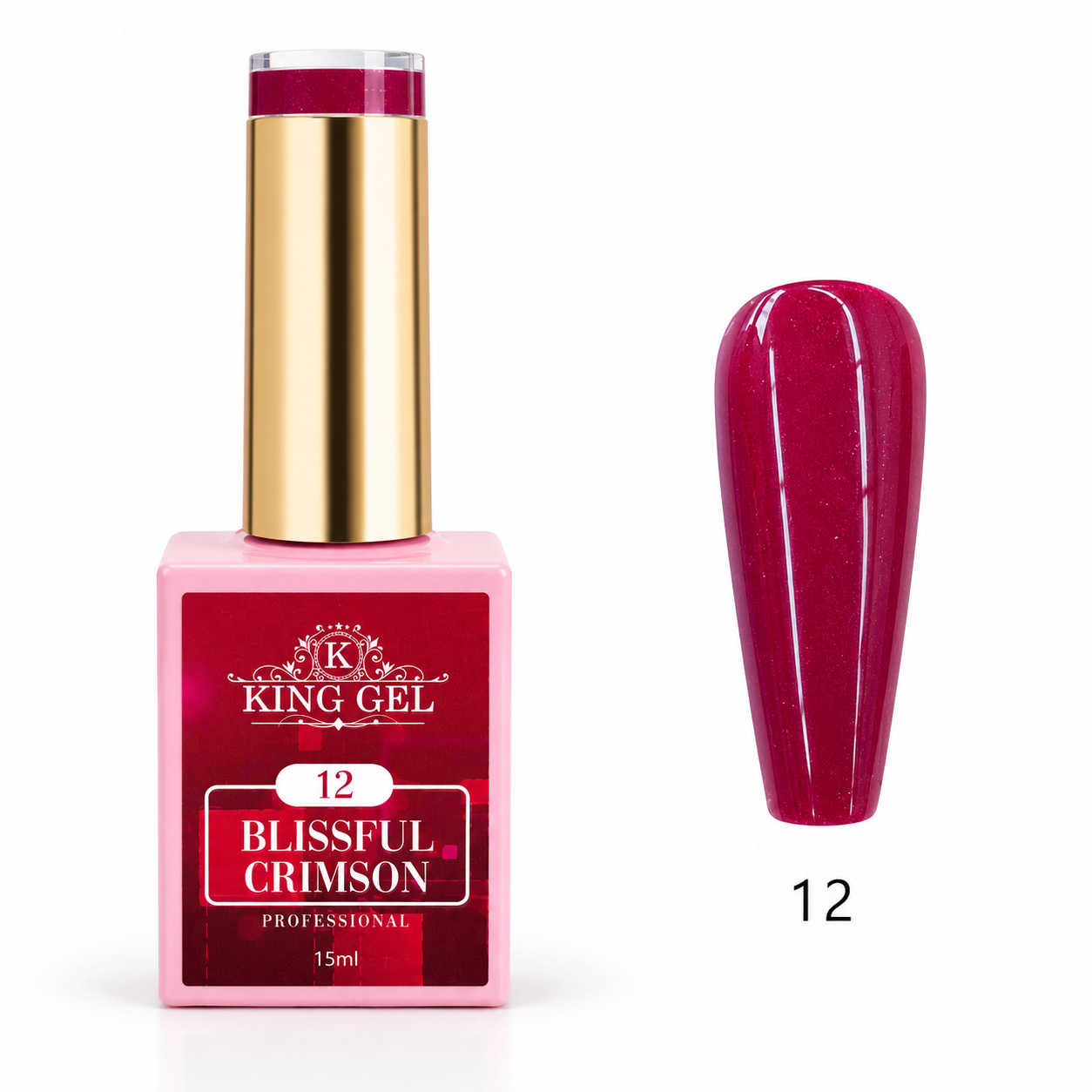 12 Gel Colors Blissful Crimson Collection - KingGel Brand shade 12