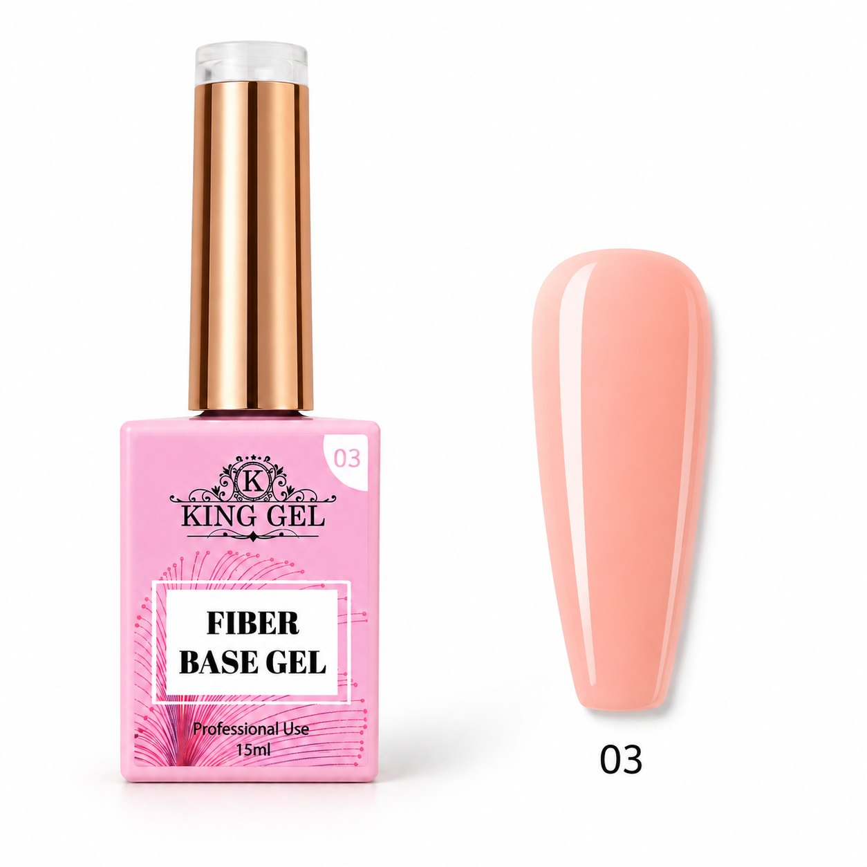 12 Gel Colors Fiber Base Collection - KingGel Brand  - Builder gel consistency shade 3