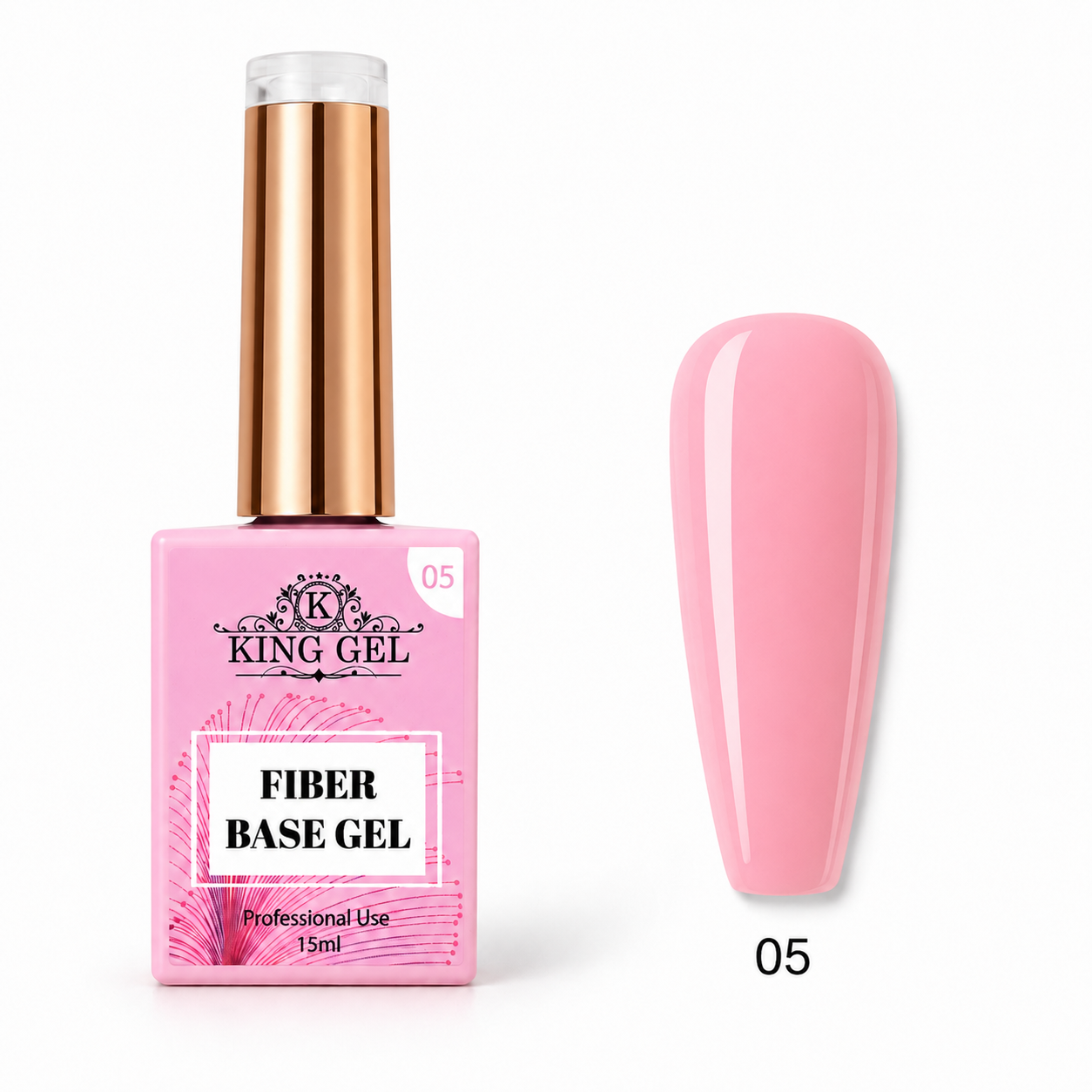 12 Gel Colors Fiber Base Collection - KingGel Brand  - Builder gel consistency shade 5
