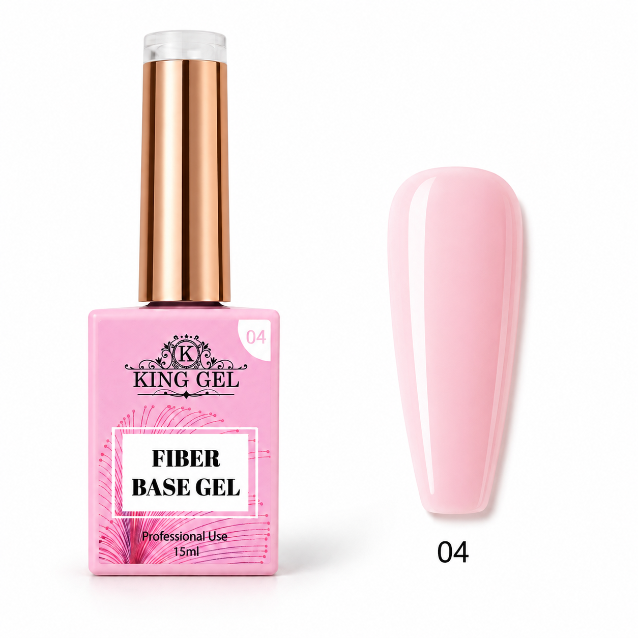 12 Gel Colors Fiber Base Collection - KingGel Brand  - Builder gel consistency shade 4