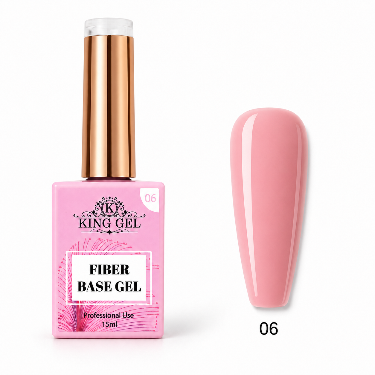 12 Gel Colors Fiber Base Collection - KingGel Brand  - Builder gel consistency shade 6