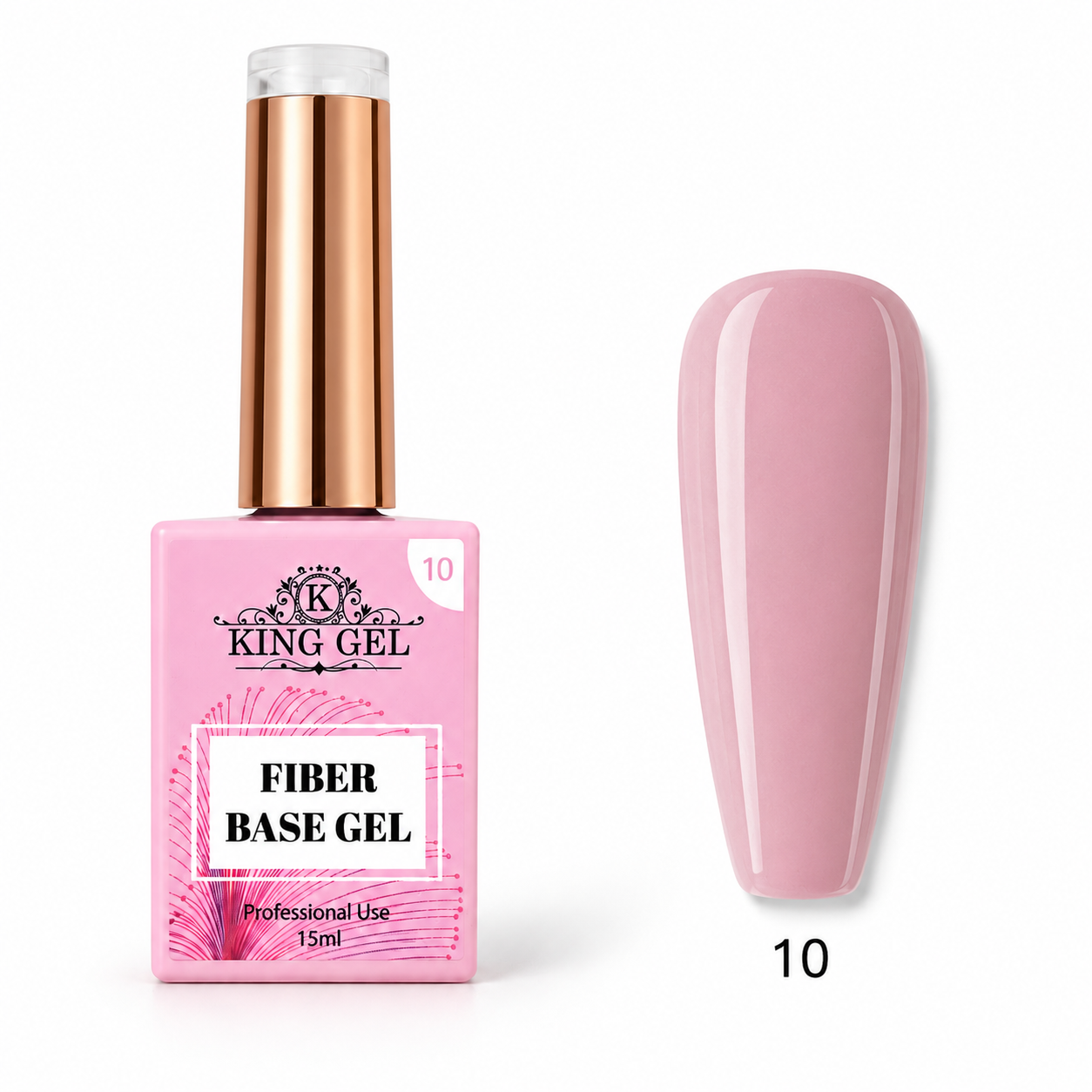 12 Gel Colors Fiber Base Collection - KingGel Brand  - Builder gel consistency shade 10