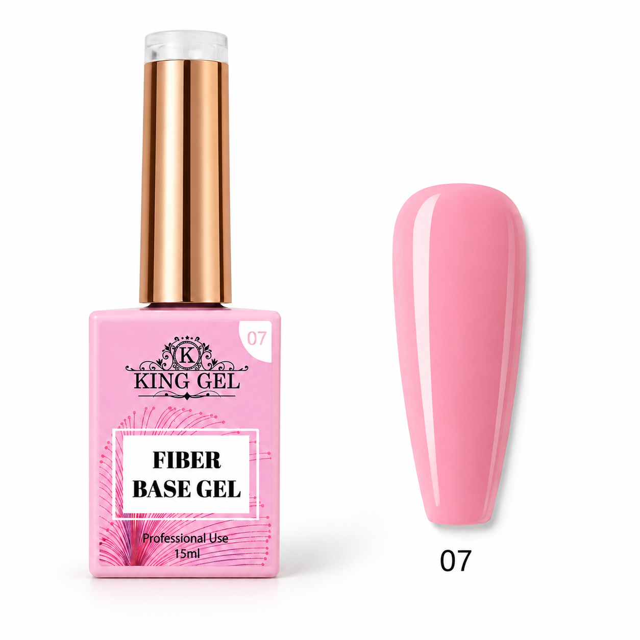 12 Gel Colors Fiber Base Collection - KingGel Brand  - Builder gel consistency shade 7