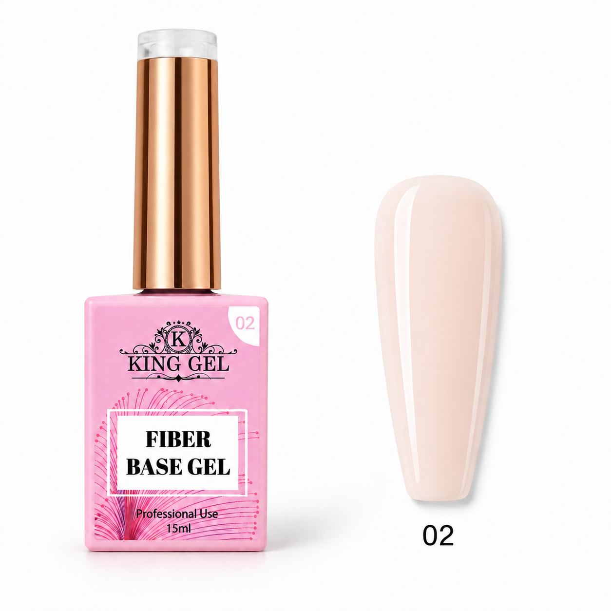 12 Gel Colors Fiber Base Collection - KingGel Brand  - Builder gel consistency shade 2