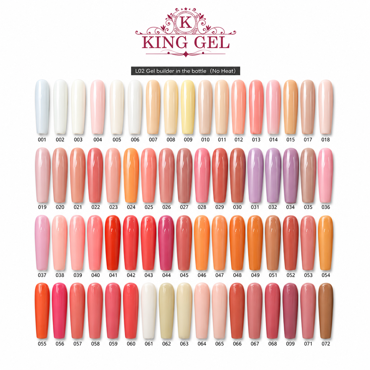 72 colors Hema Free Builder Gel Collection - KingGel