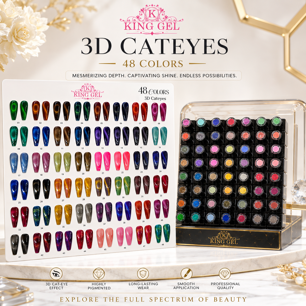 48 colors 3D Cateyes Collection - KingGel