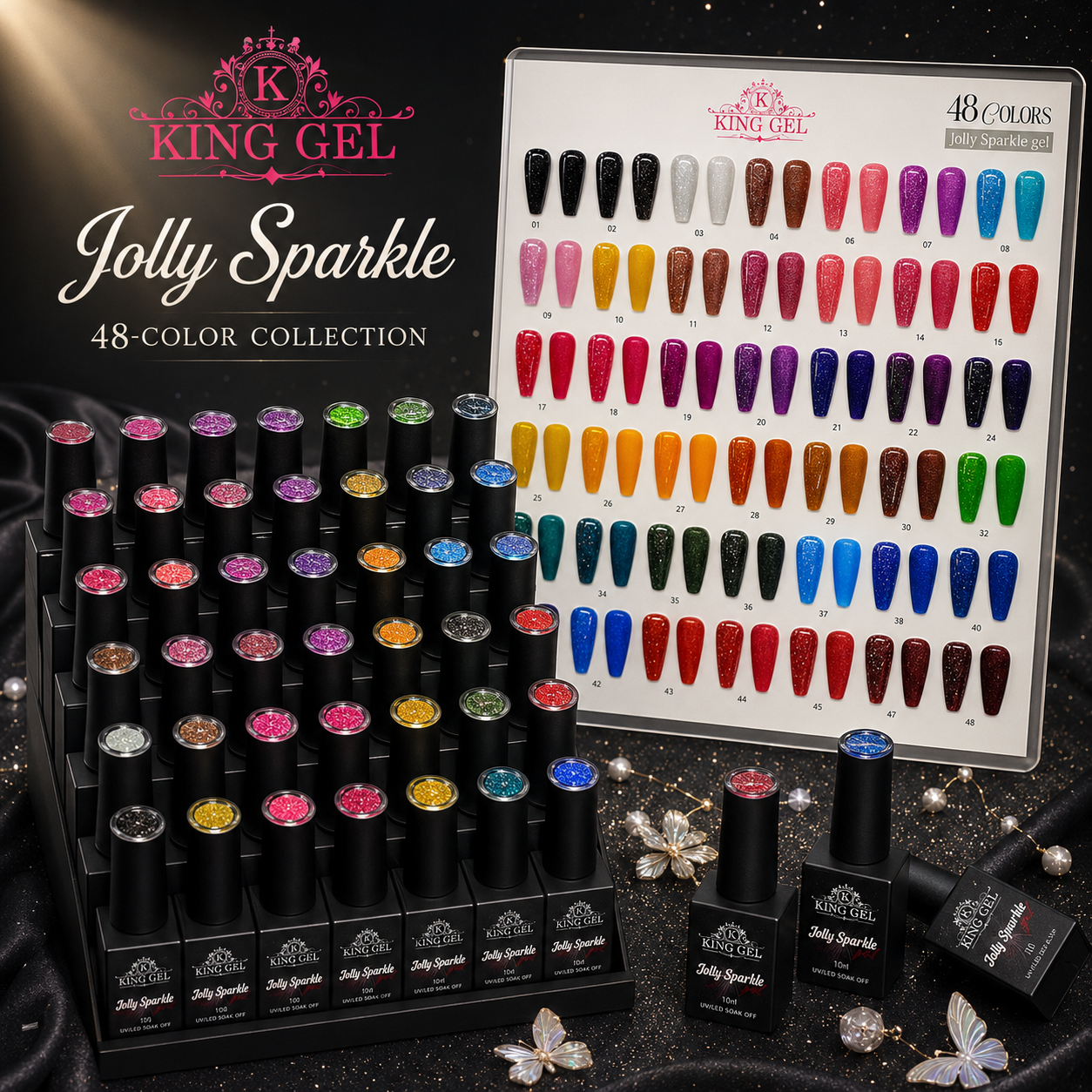 48 colors Jolly Sparkle Collection - KingGel