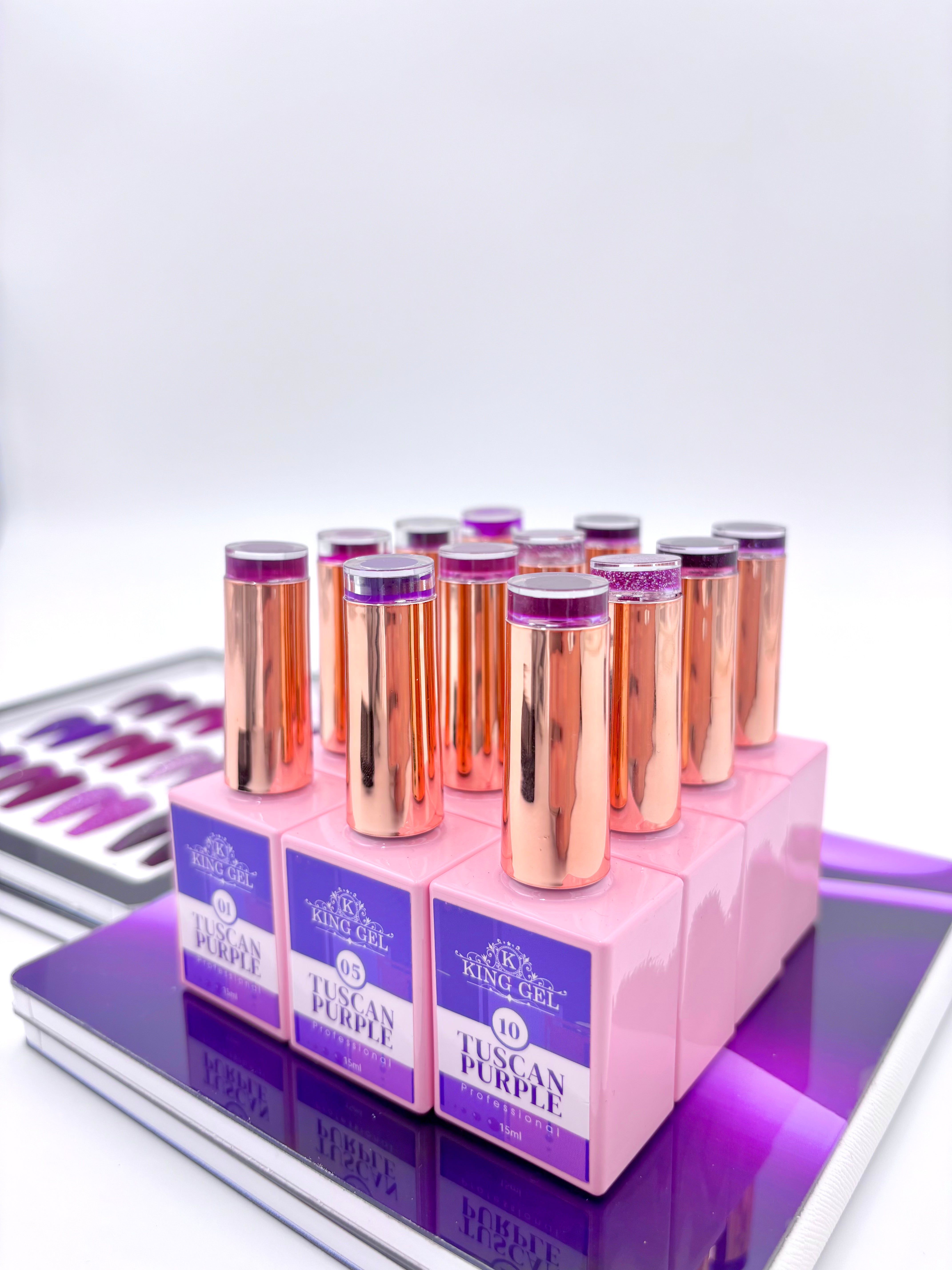 12 Gel Colors Tuscan Purple Collection - KingGel Brand