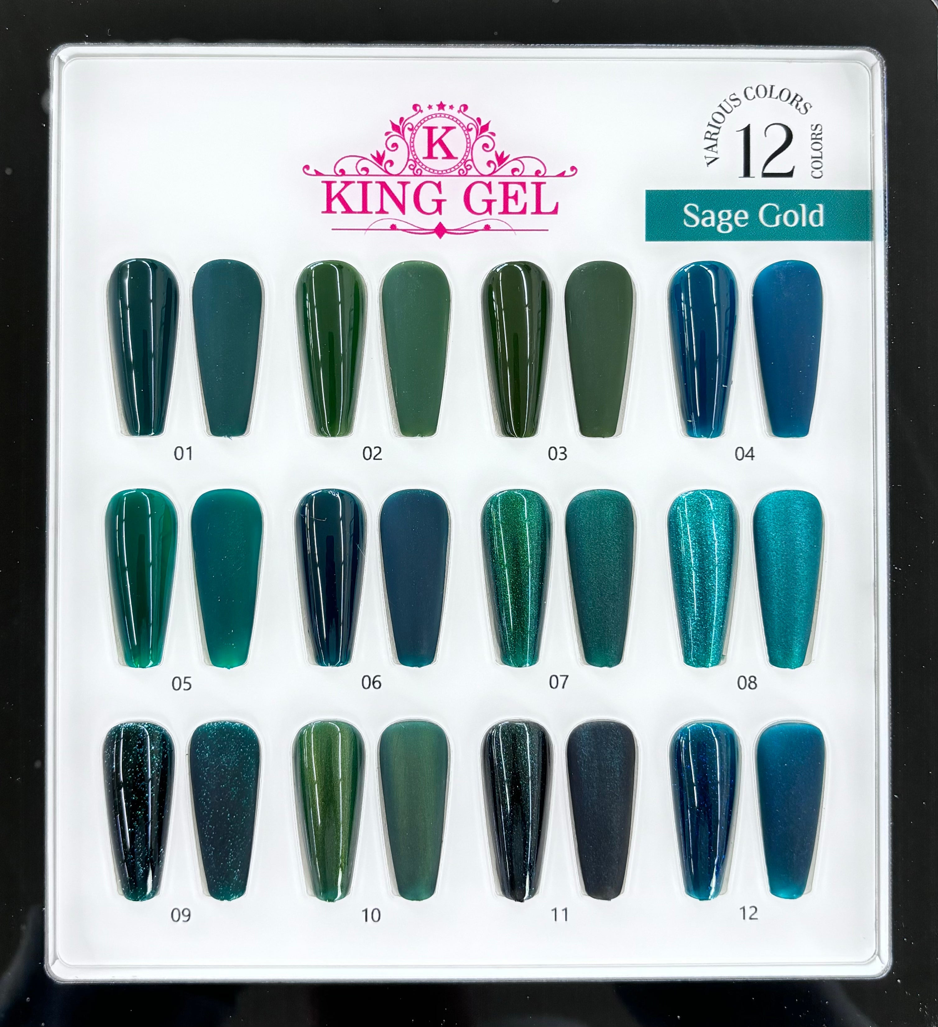 12 Colors Sage Gold Collection - KingGel Brand