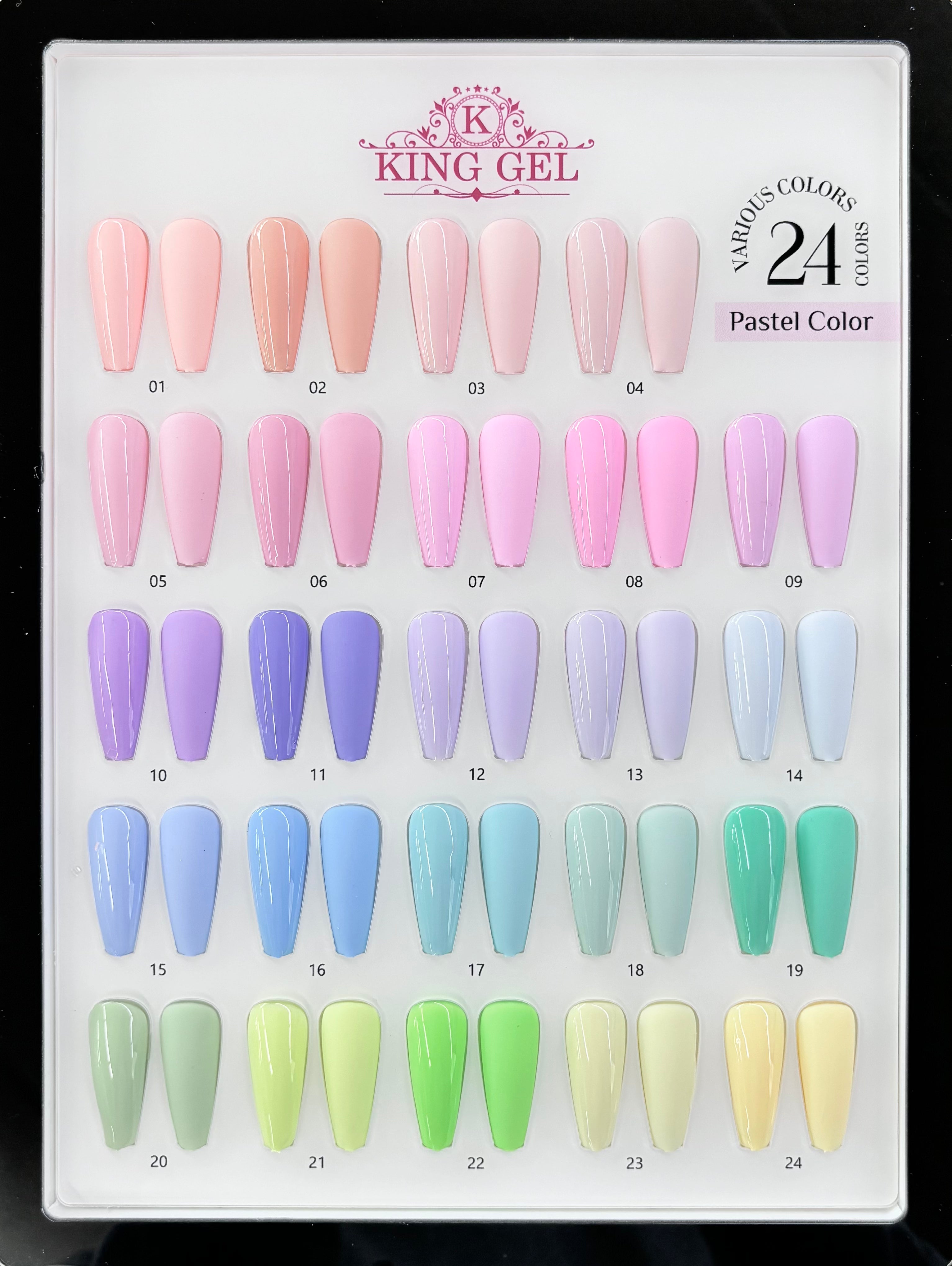 24 colors Pastel Color Collection - KingGel