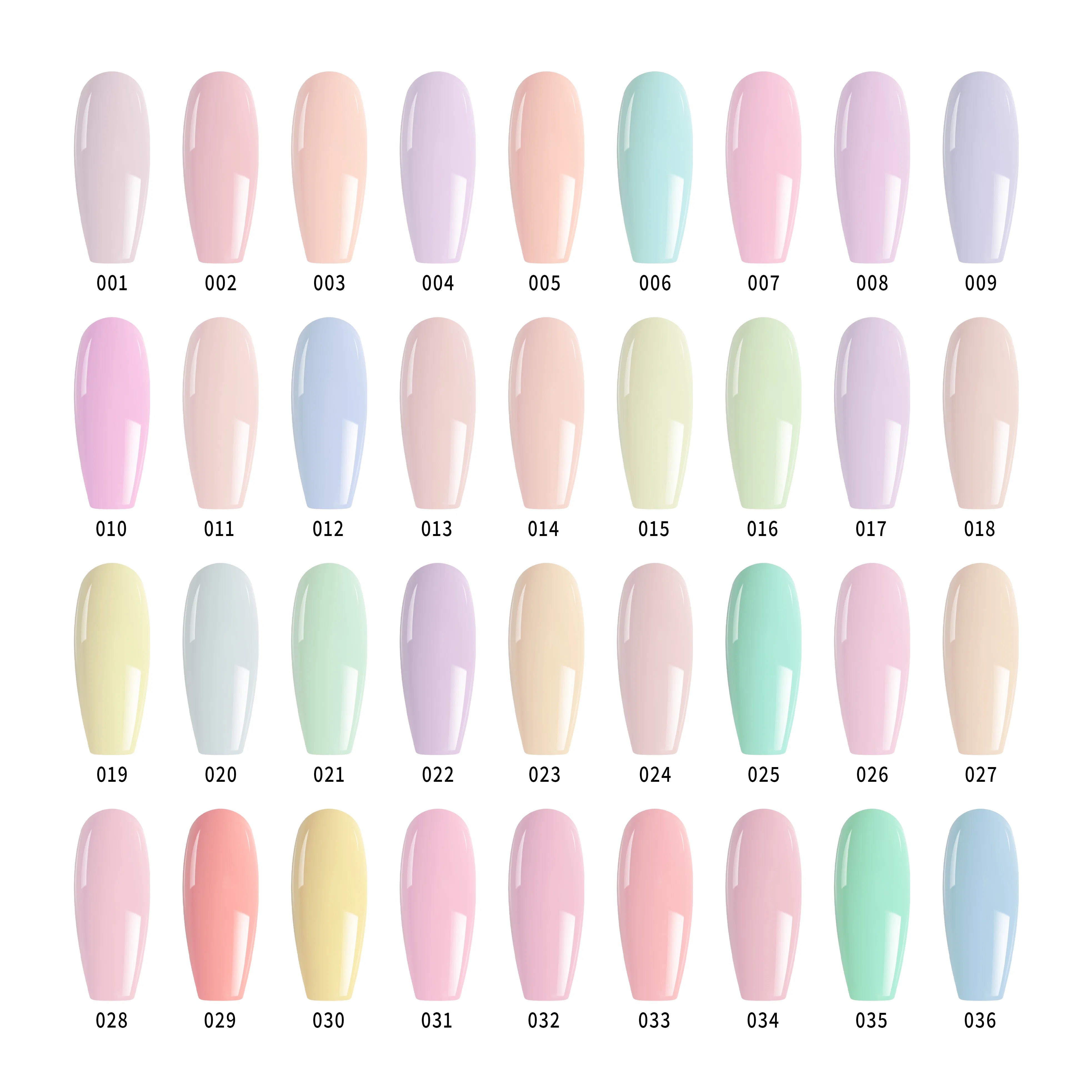 PLA Gram Gram's Rose Garden color chart - shades 001-036