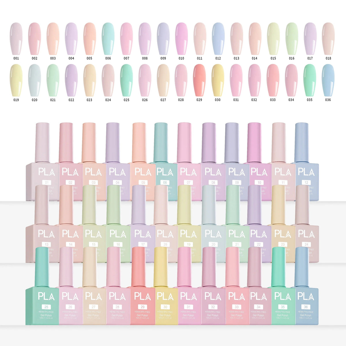 PLA Gram Gram's Rose Garden - 36 gel colors with color chart