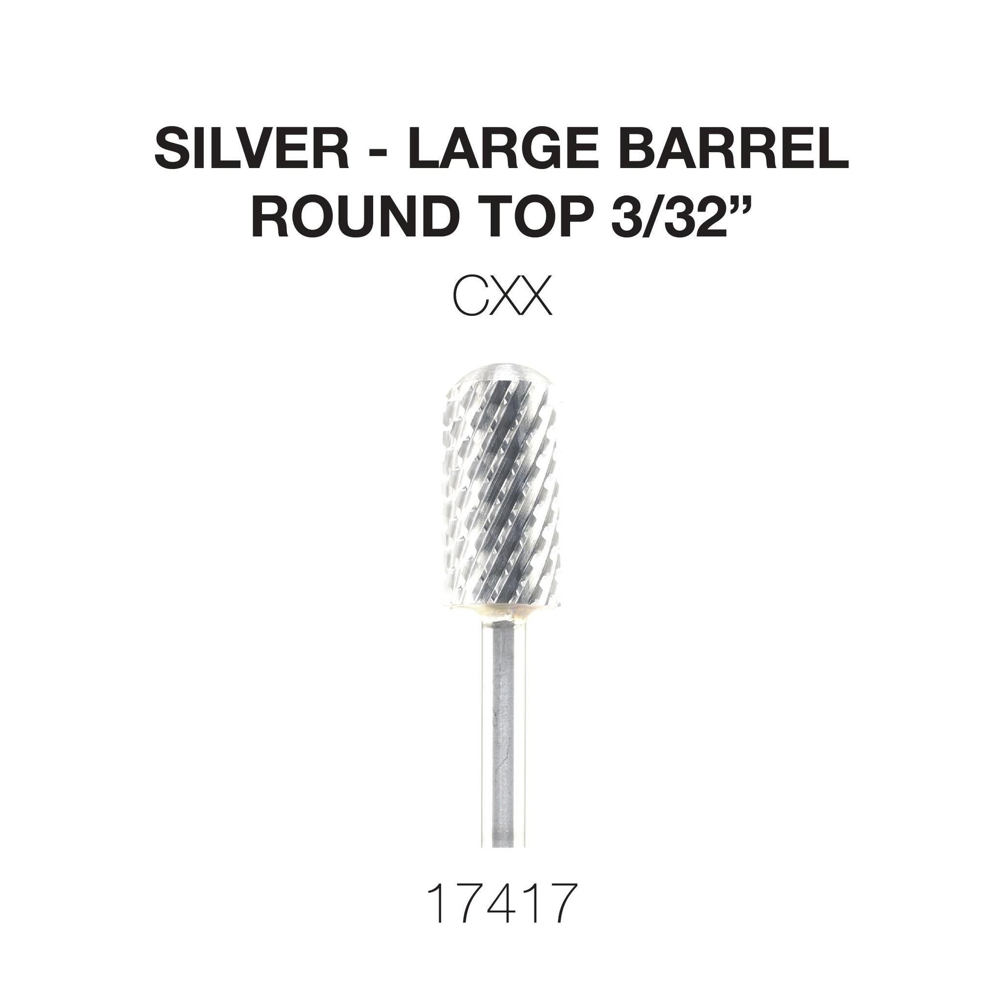 Cre8tion Carbide Large Barrel Round Top Bit - Silver, CXX