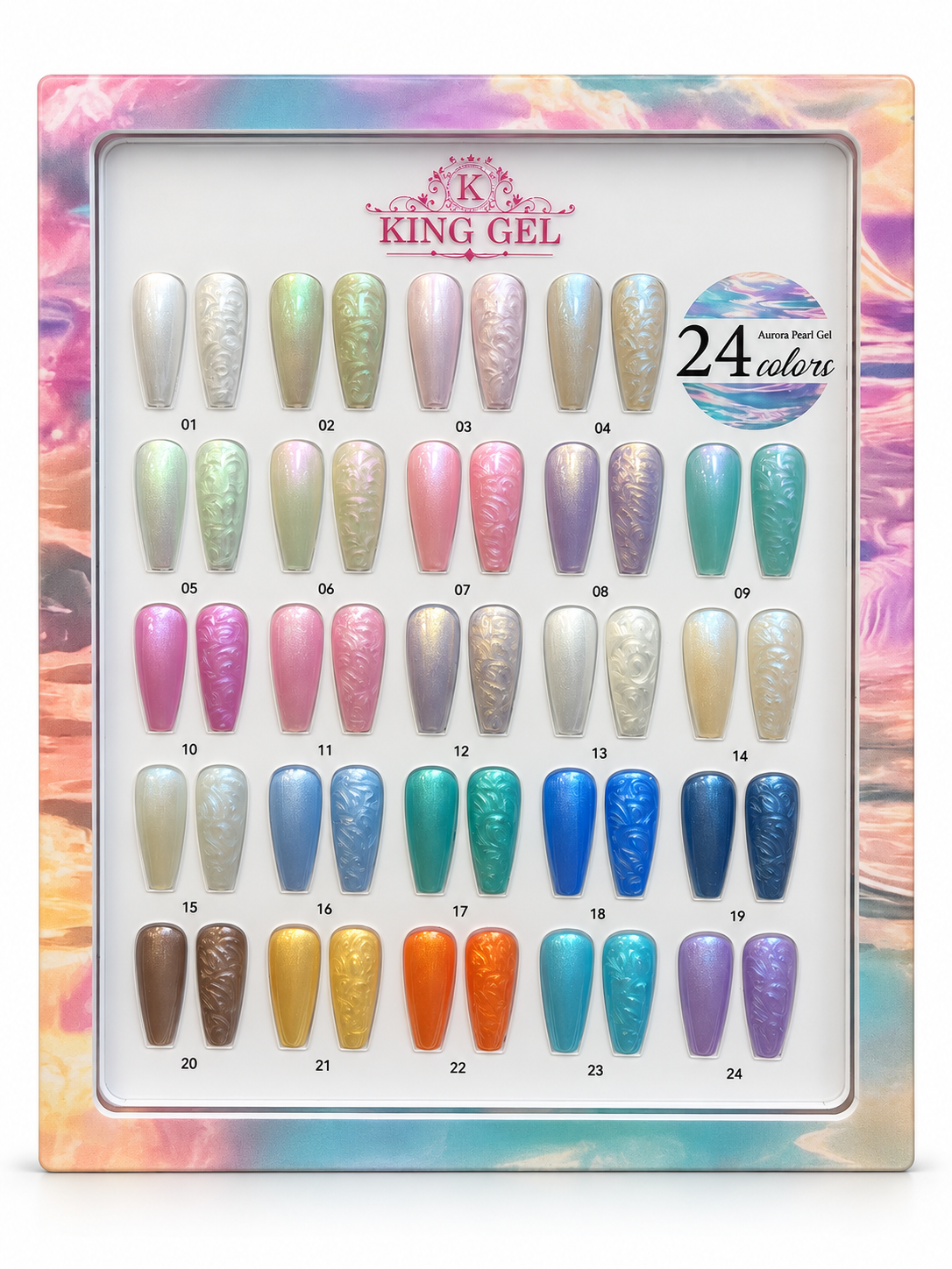 Aurora Pearl Gel 24-color chart